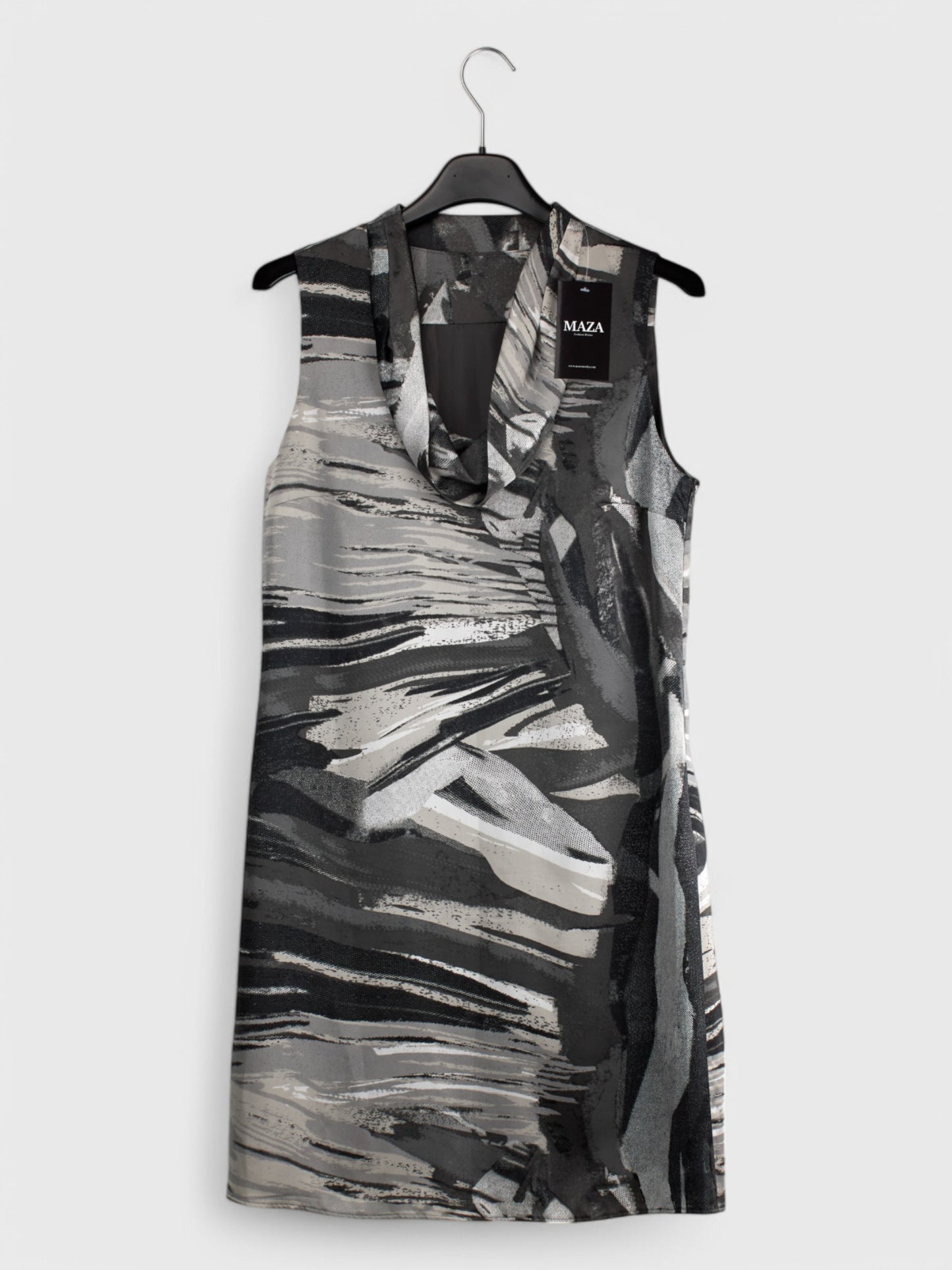 Maza Abstract Print Sleeveless Dress - Size 42, 91cm Length