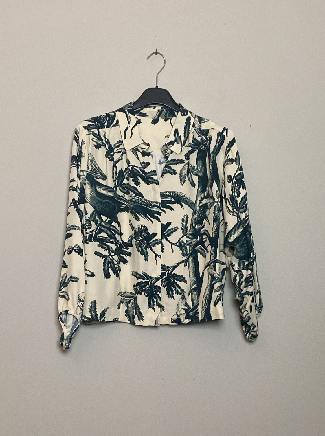 Sportmax 100% Viscose Shirt with Botanical Print - Size 44 IT