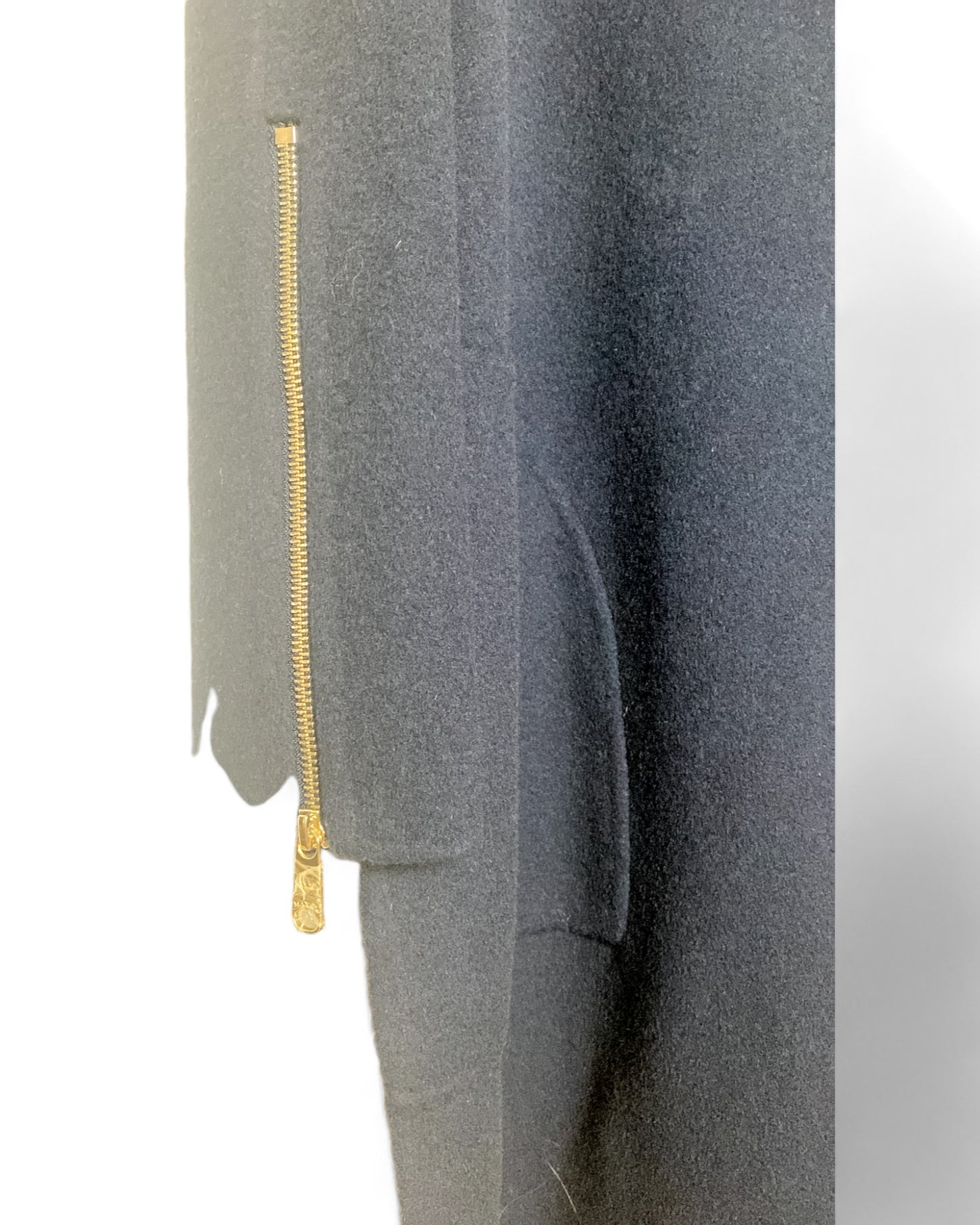 SportMax Dark Blue Wool & Angora Coat - Size 46 IT