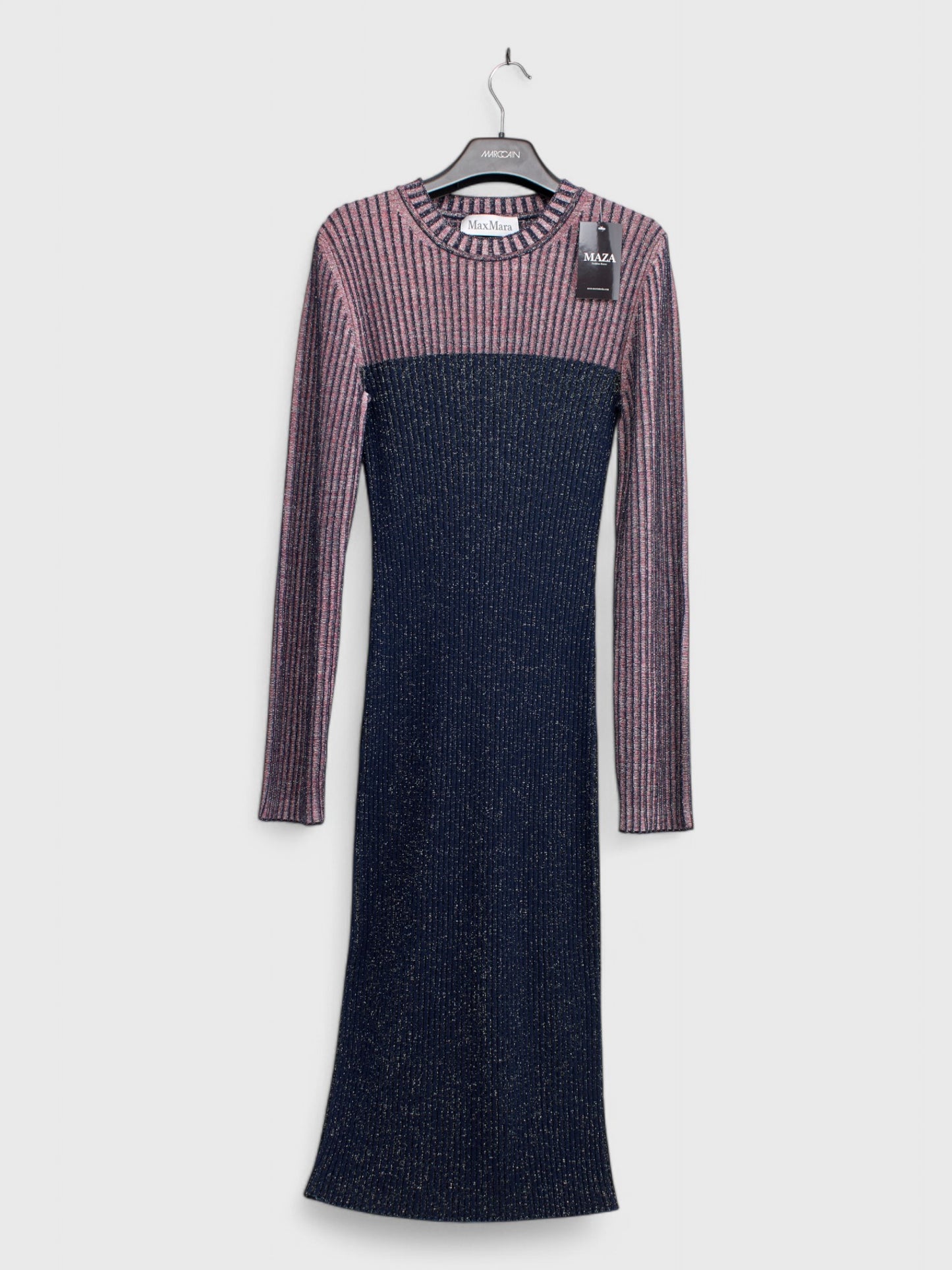 Jersey Dark Blue Pink Dress With Lurex IT Size 48