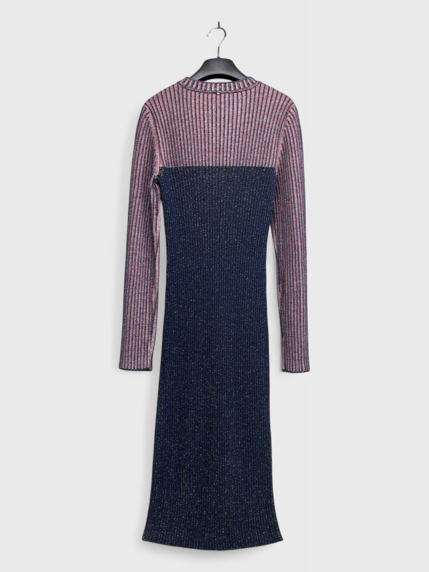 Jersey Dark Blue Pink Dress With Lurex IT Size 48