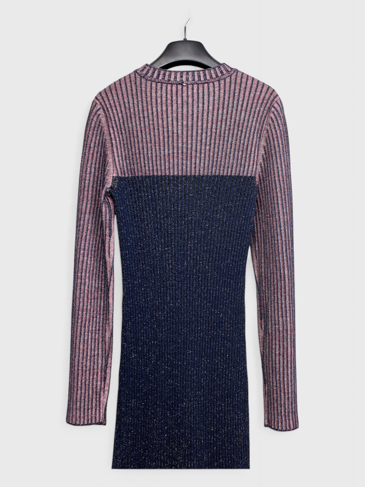 Jersey Dark Blue Pink Dress With Lurex IT Size 48