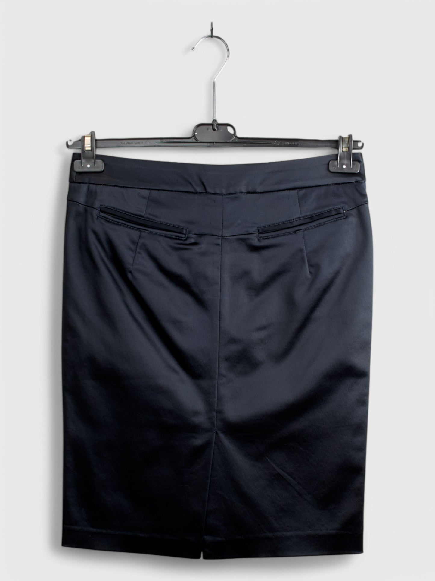 John Galliano Dark Blue Saten Strech Skirt IT Size 40