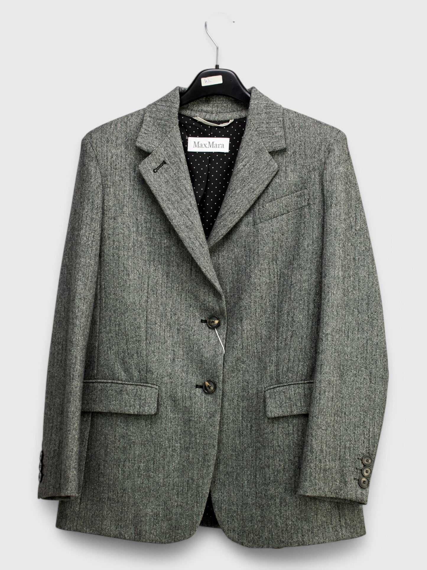 Max Mara Grey Wool Jacket - Size 42 IT