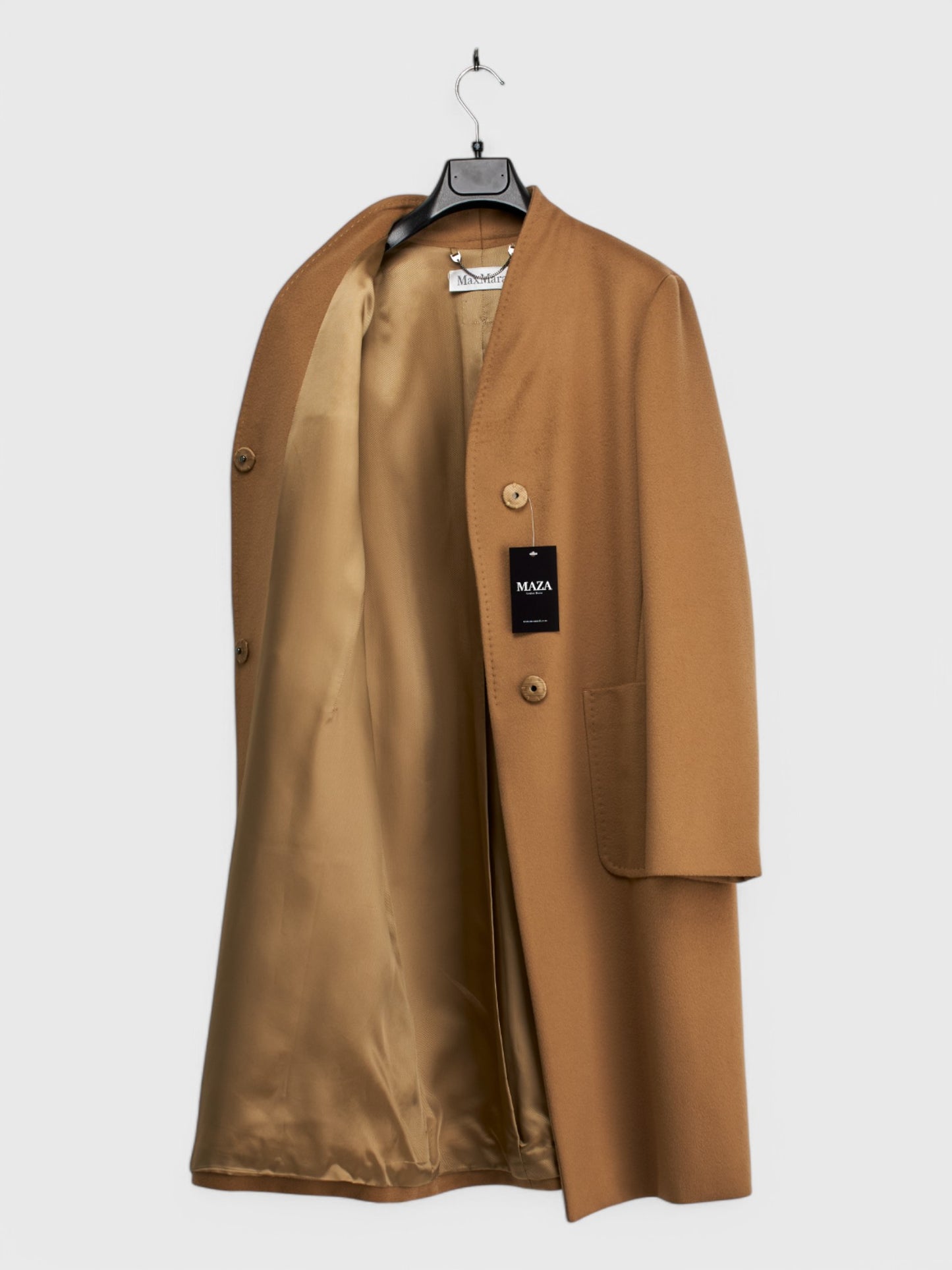 Camel Color Wool Coat - Size 48