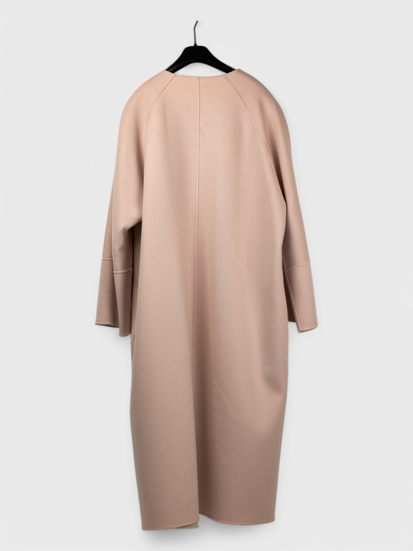 Wool With Angora Coat With Belt - Reversible Powder pink & Elephant Bone Color- Size 48 & 50