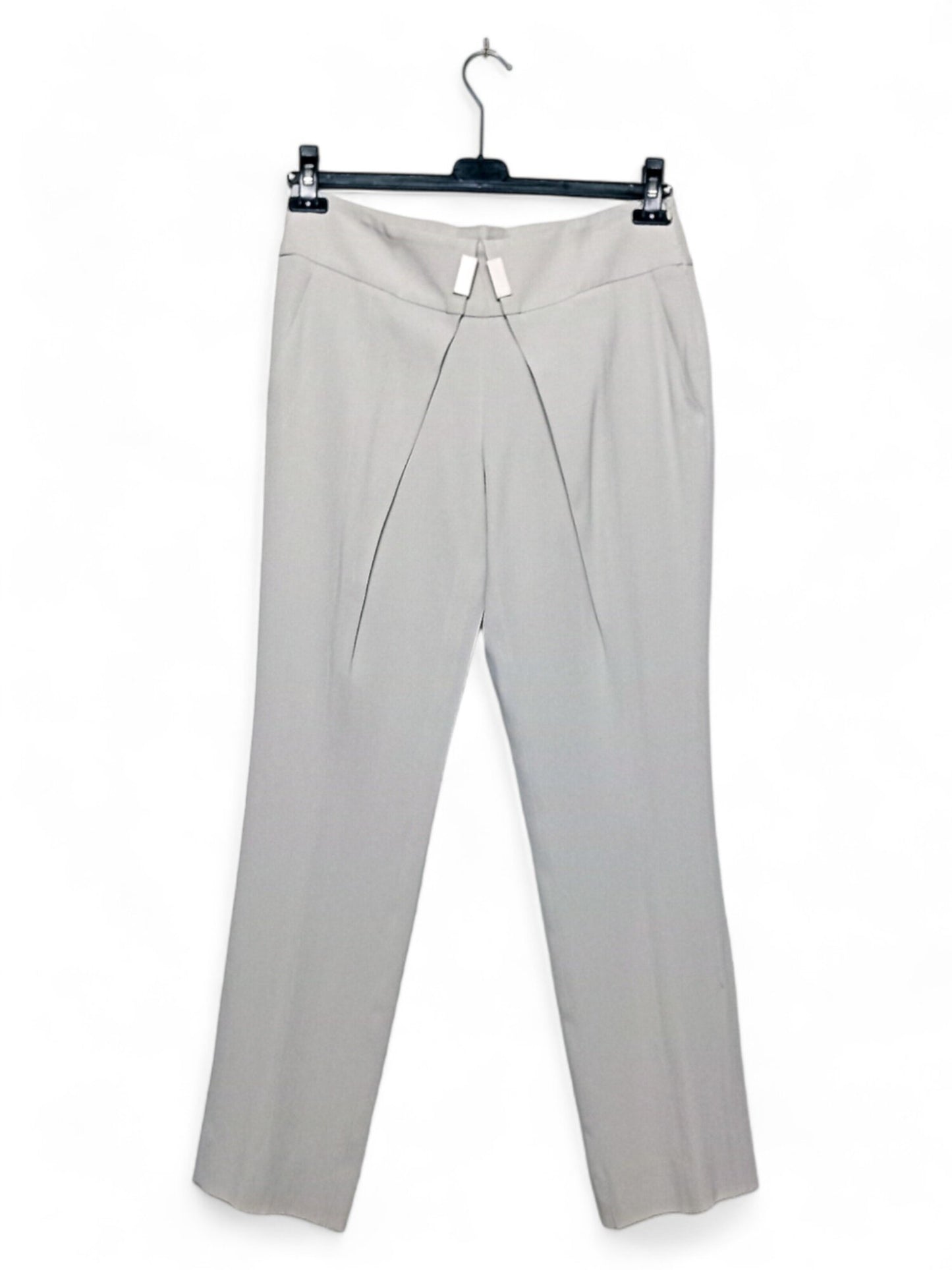 Emporio Armani Light Gray Trousers with Front Decoration - Size 46