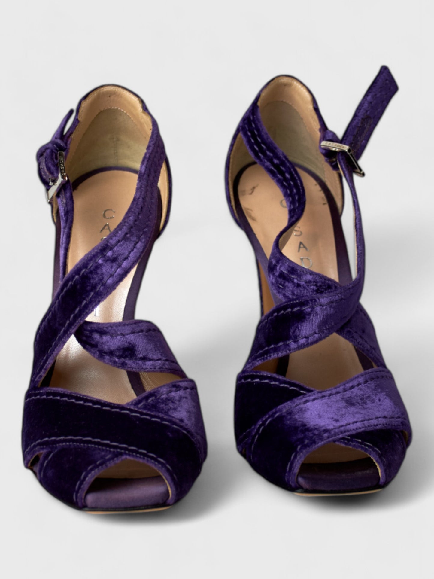 Casadei Purple Velvet Heels - Size 37 - 10.5cm