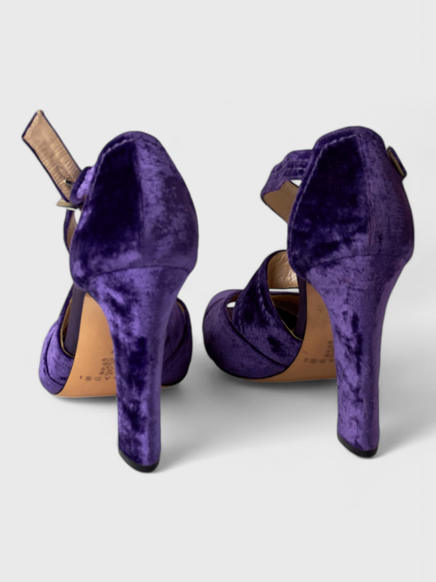 Casadei Purple Velvet Heels - Size 37 - 10.5cm