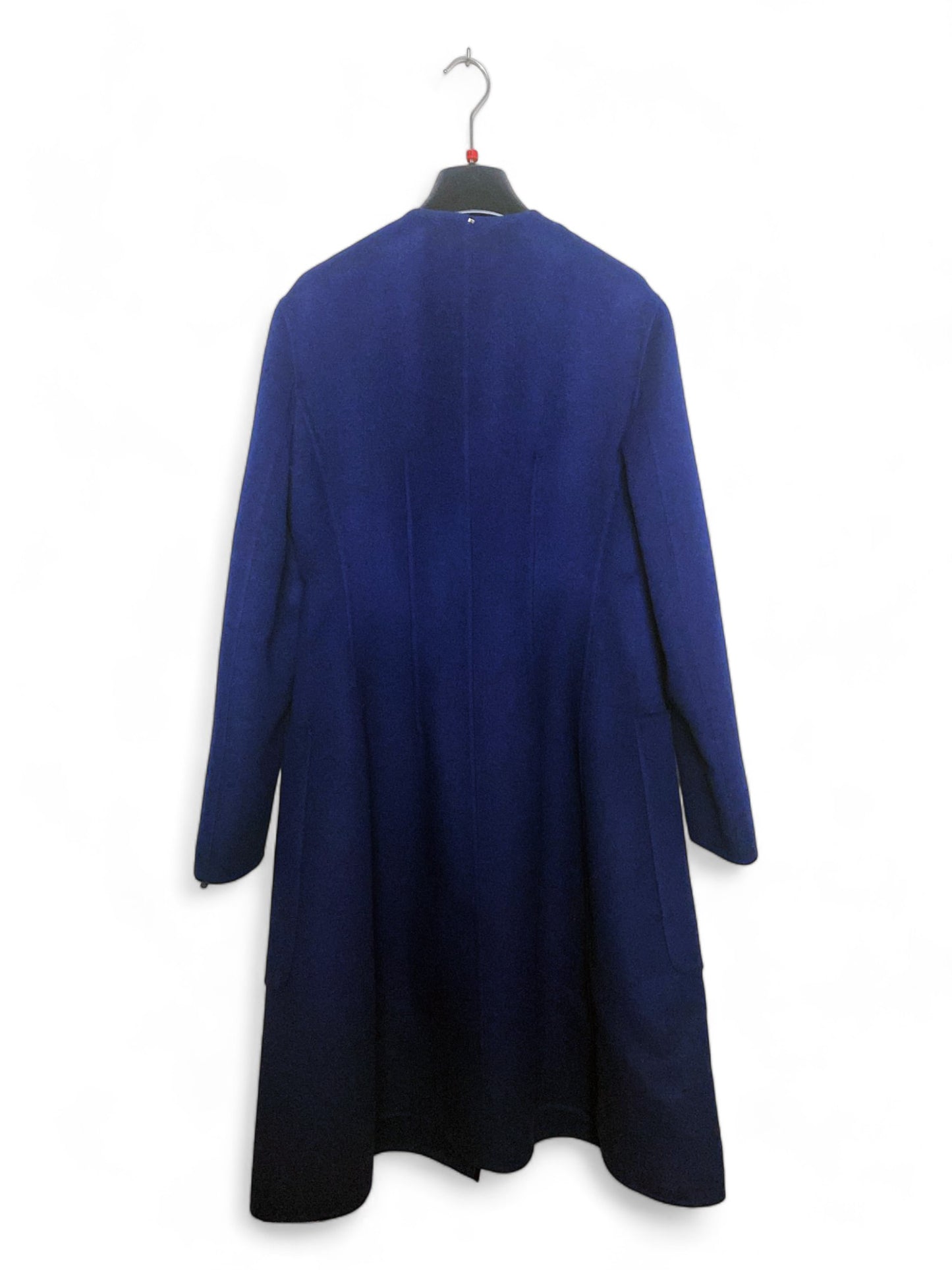 SportMax Blue Virgin Wool & Angora Coat - Size 38 & 44, 106cm Long