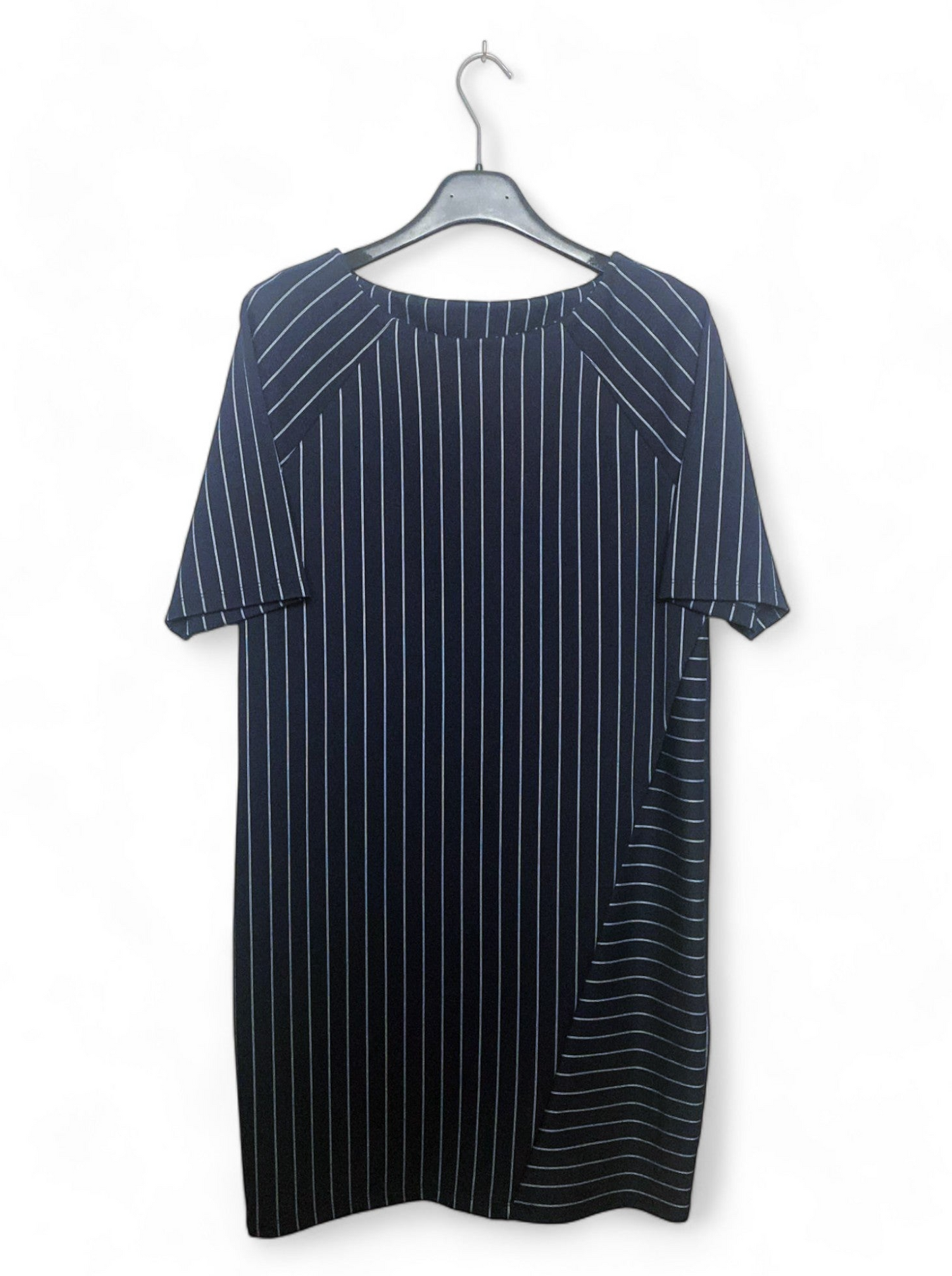 SportMax sötétkék csíkos ruha - M-es méretű, 92 cm hosszú