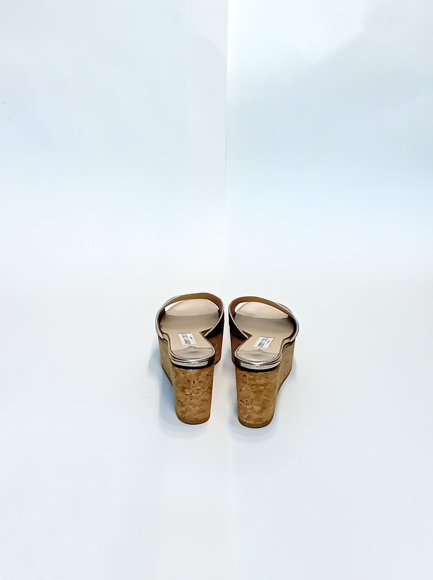Jimmy Choo Metallic Cork Platform Sandals (Size 39) - 9cm - Platform 4.5cm