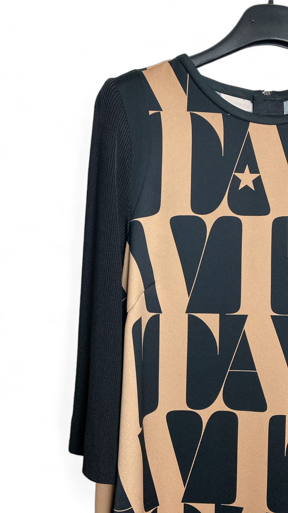 Sportmax Graphic Dress with Jersey Sleeves - Size 42 IT