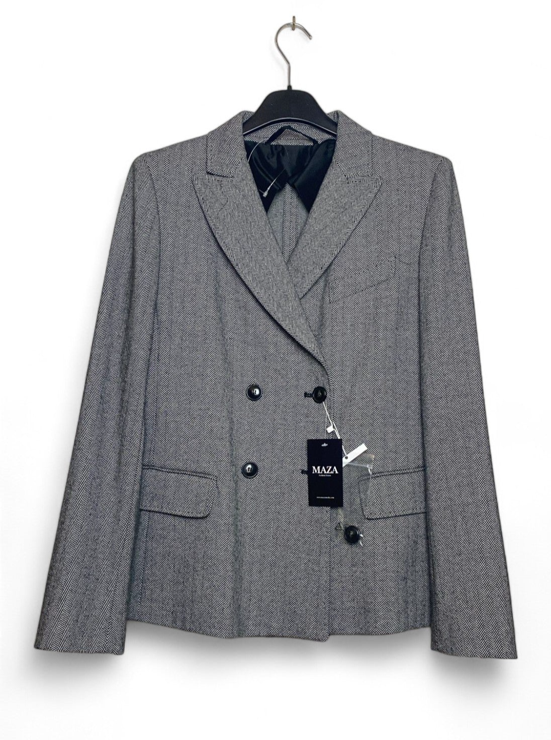 Grey Wool-Cotton Blend Blazer | Size 46 IT | Designer Archive -60%