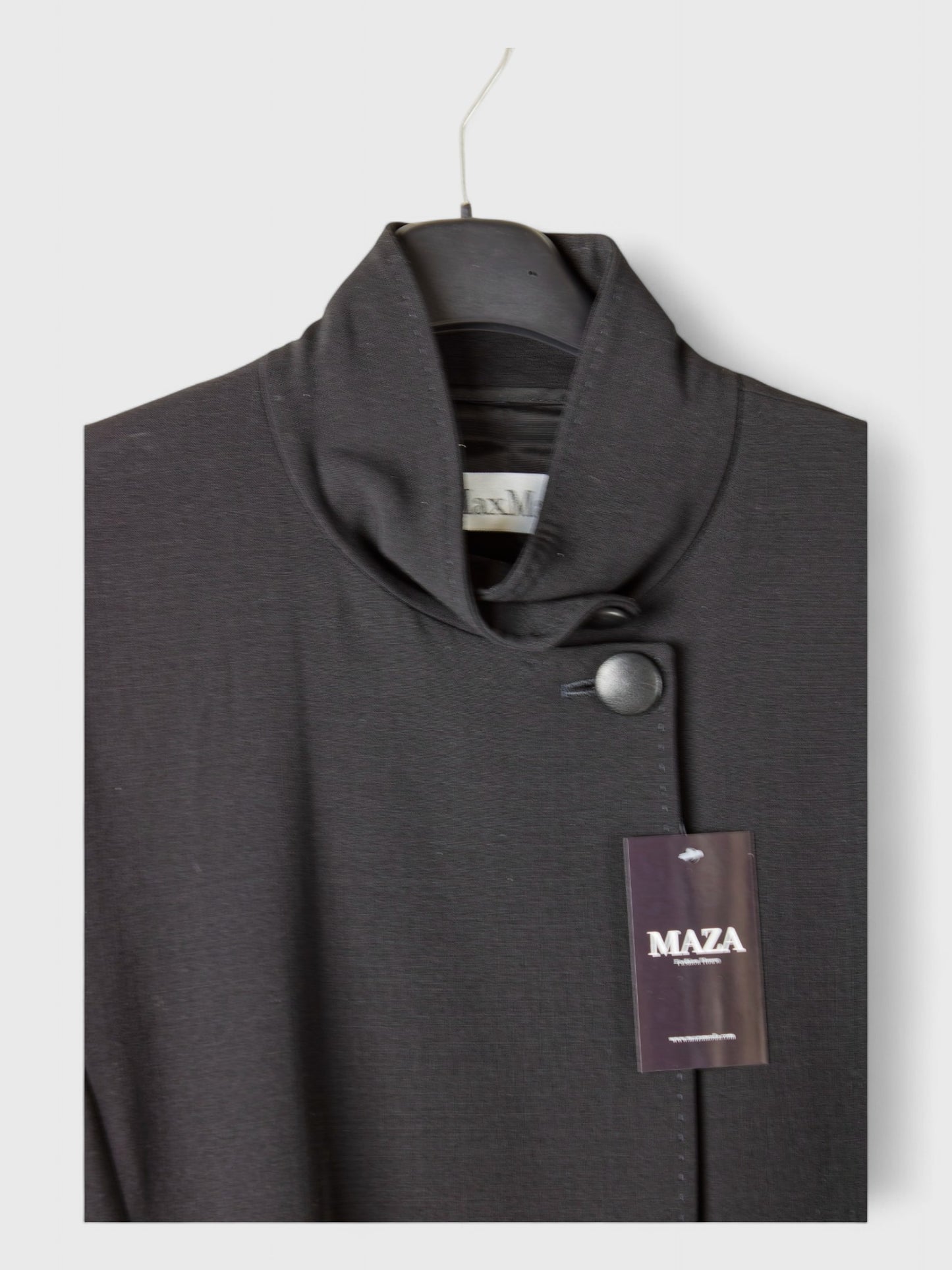 Wool Jacket with Natural Leather Pockets - IT Size 48