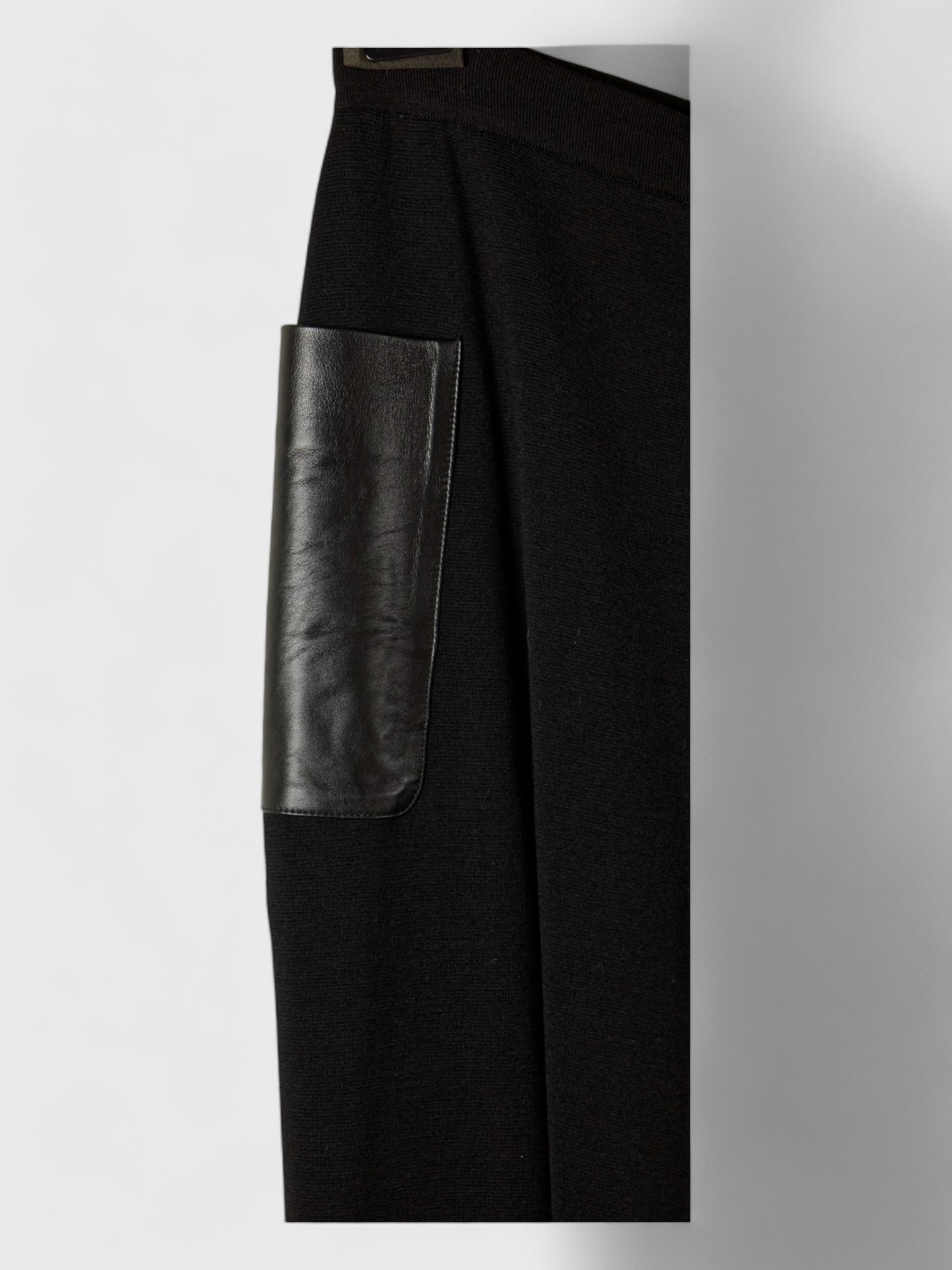 Wool Skirt - Natural Leather Pockets - IT Sizes 48, 50