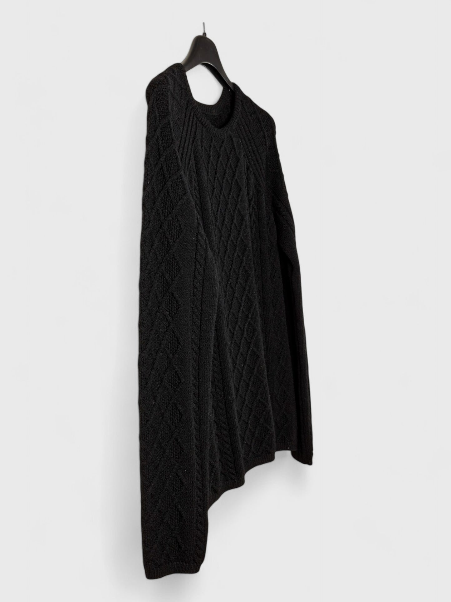 MaxMara Black Cable Knit Wool Pullover - 100% Wool