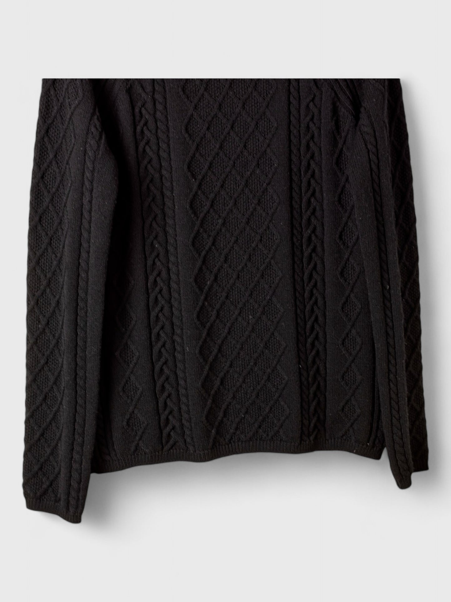 MaxMara Black Cable Knit Wool Pullover - 100% Wool