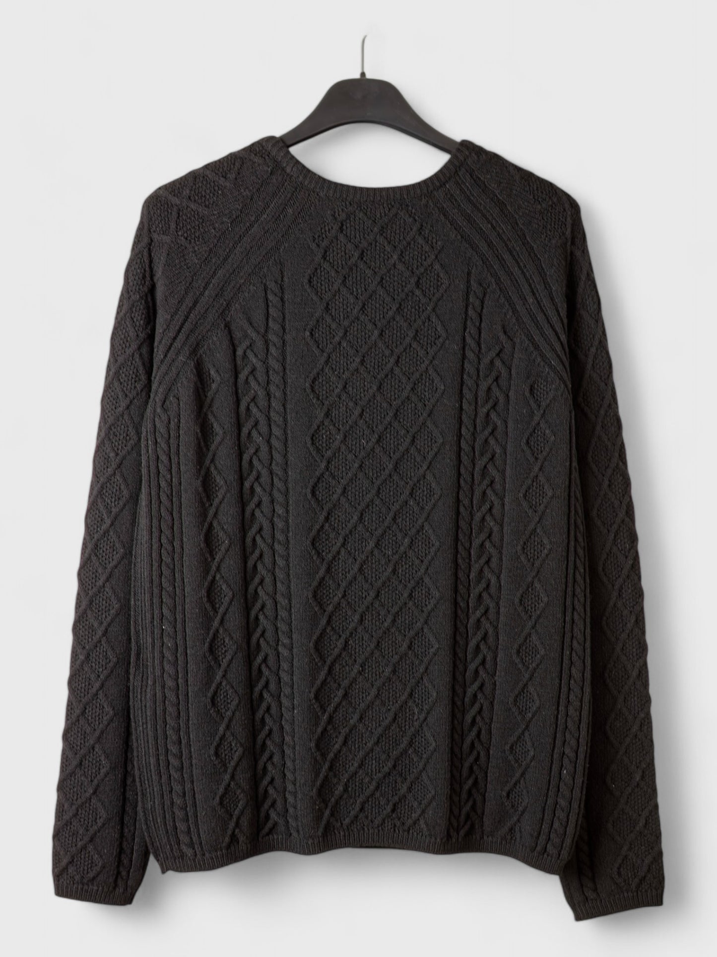 MaxMara Black Cable Knit Wool Pullover - 100% Wool
