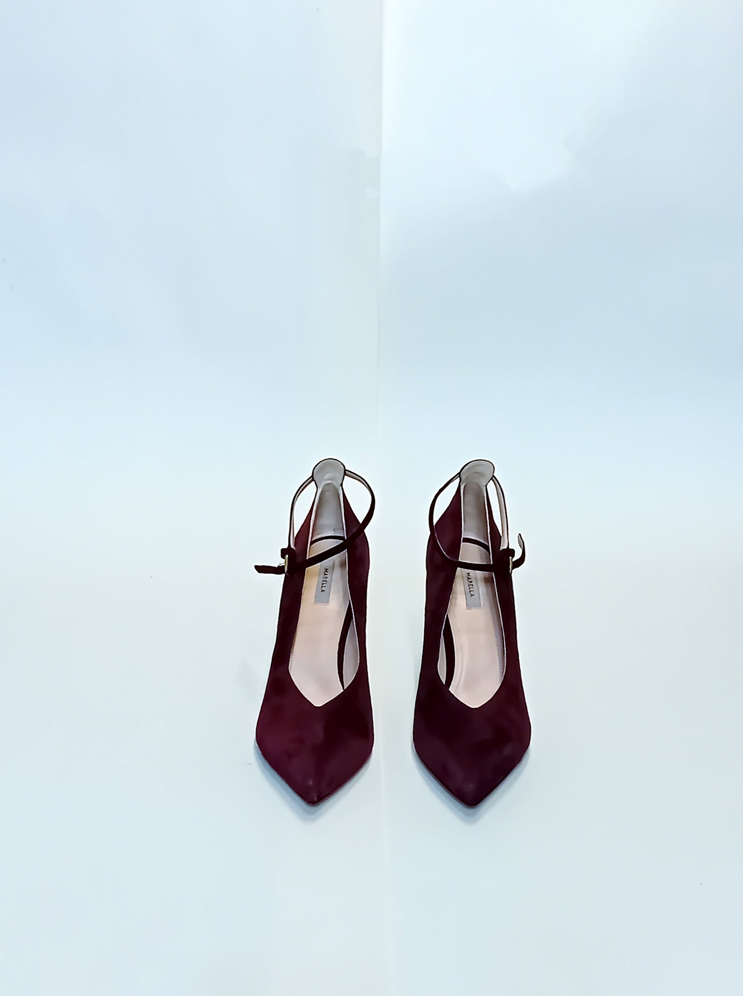 Marella Burgundy Suede Ankle Strap Heels (Size 40) - 10cm