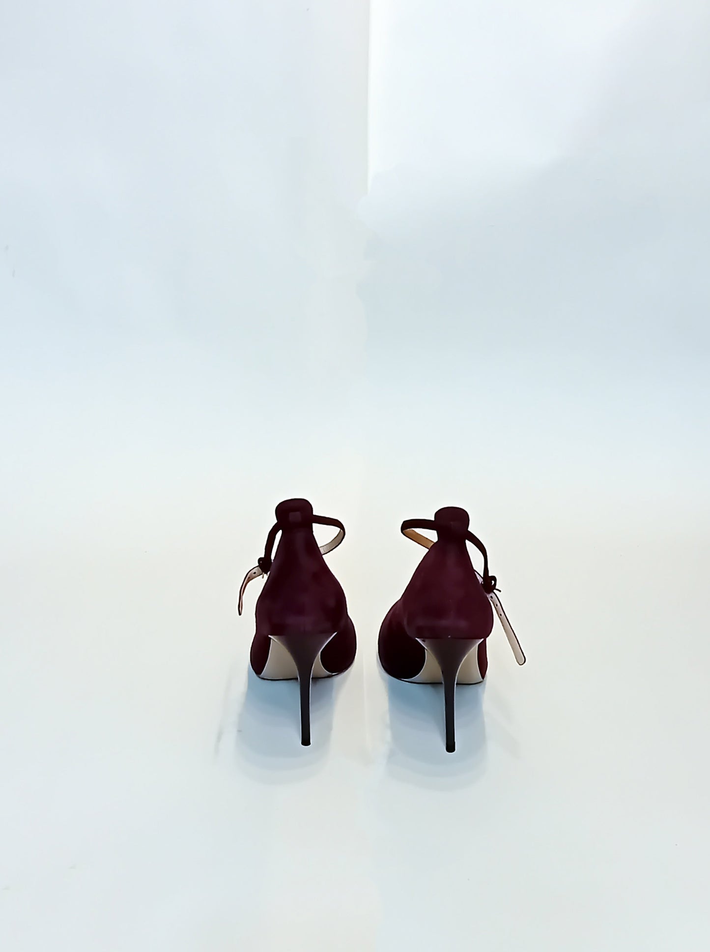 Marella Burgundy Suede Ankle Strap Heels (Size 40) - 10cm