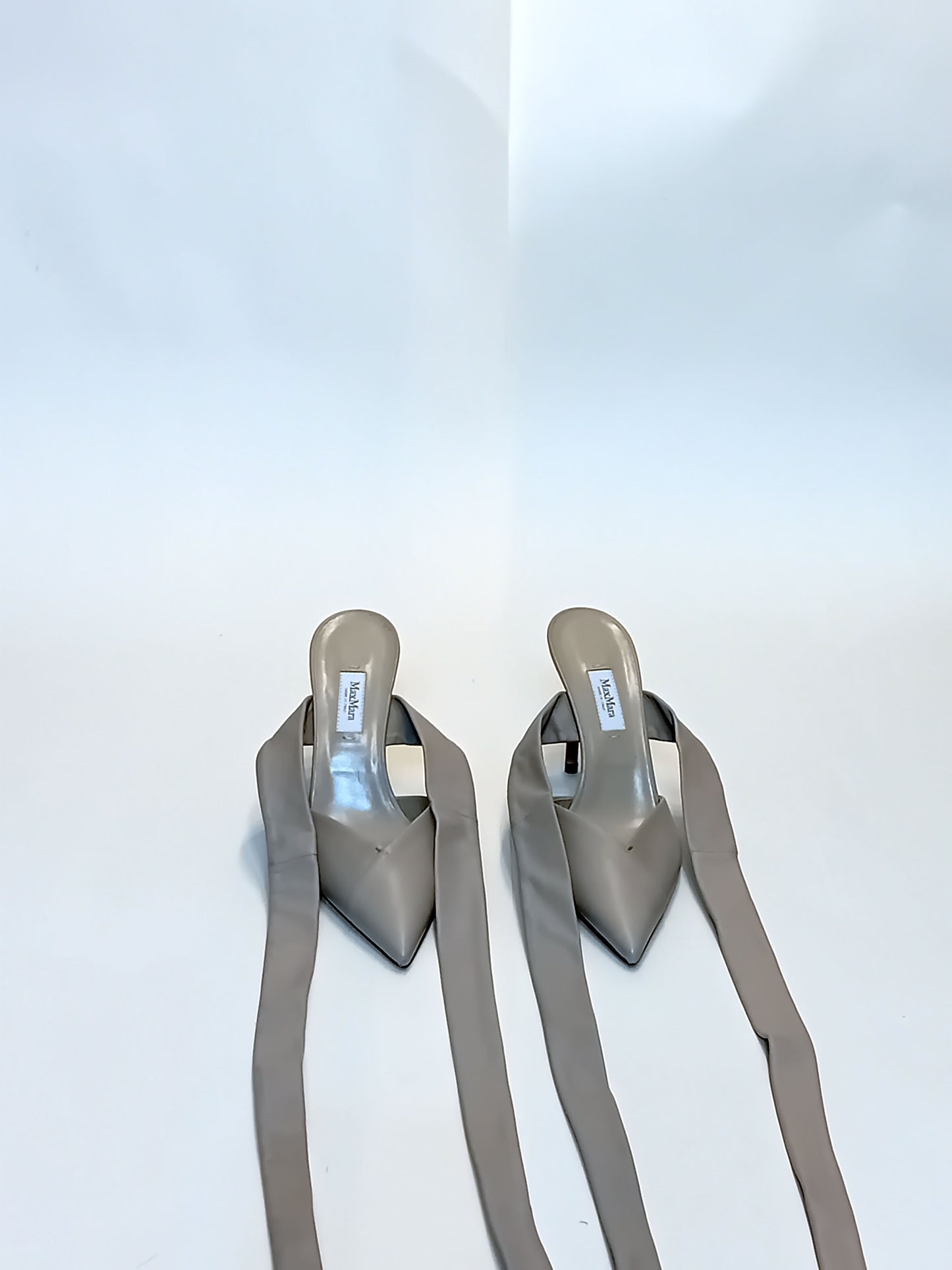 MaxMara Unique Taupe Leather Strap Sandals (Size 37) - 10cm