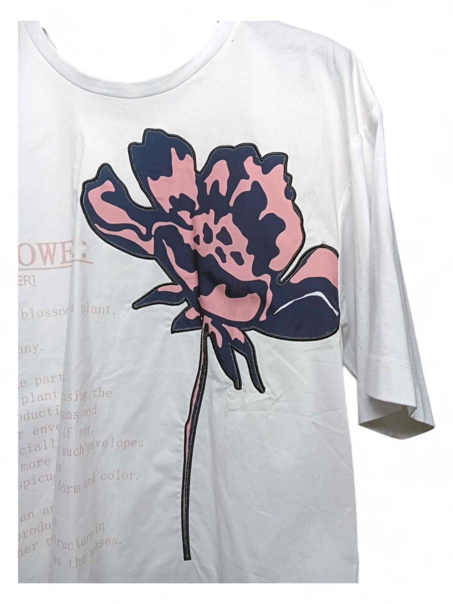 MaxMara White "Flower" Graphic T-Shirt - Size L