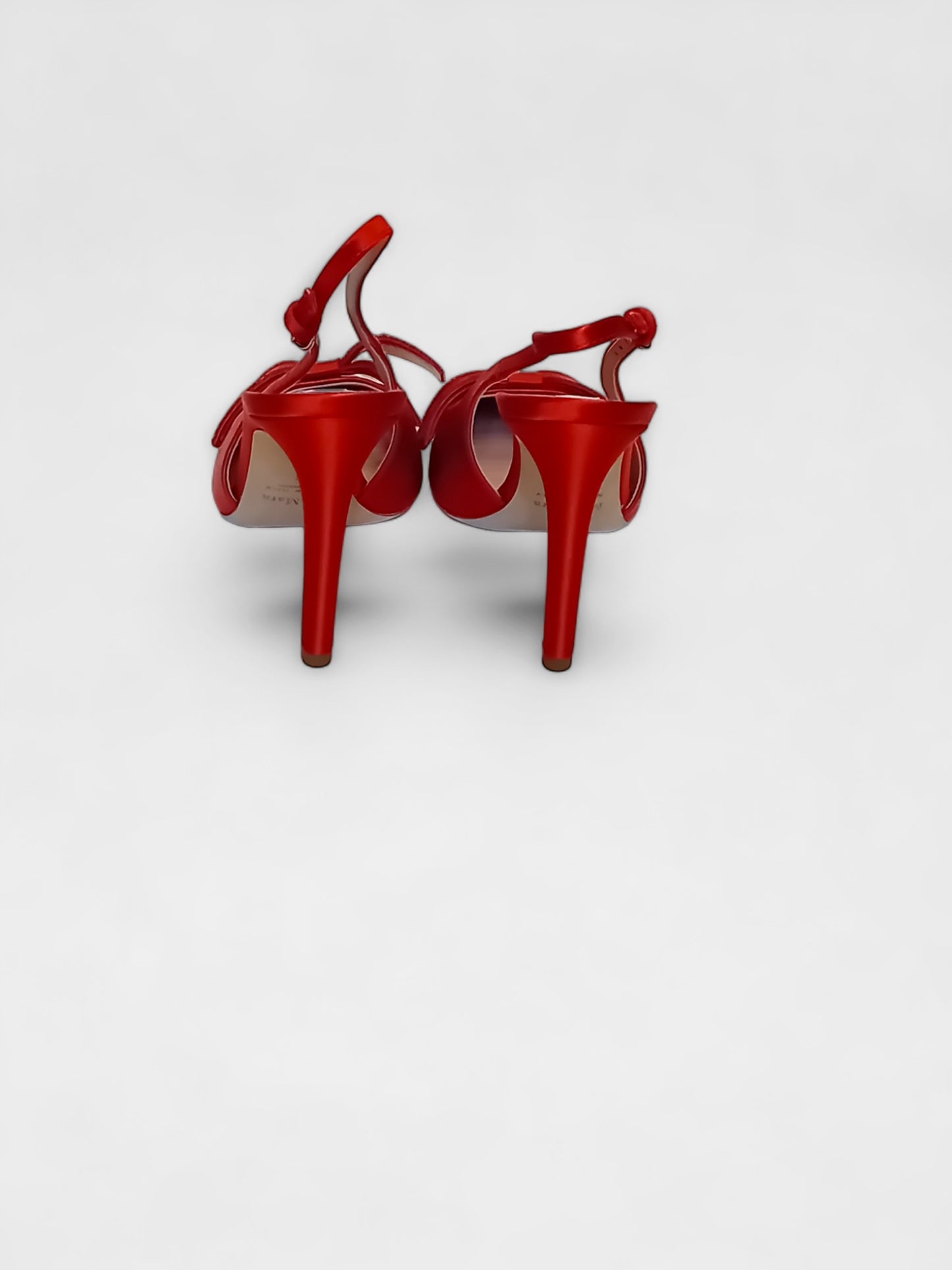 MaxMara Silk Red Bow Slingback Heels - Size 38 - 11cm