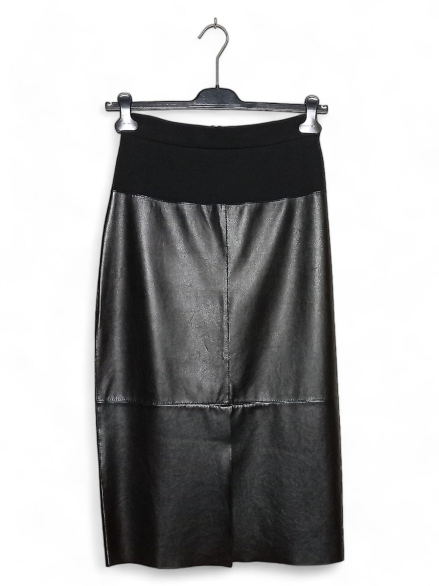 Sportmax Black Leather Pencil Skirt - Size 42, 80cm Length