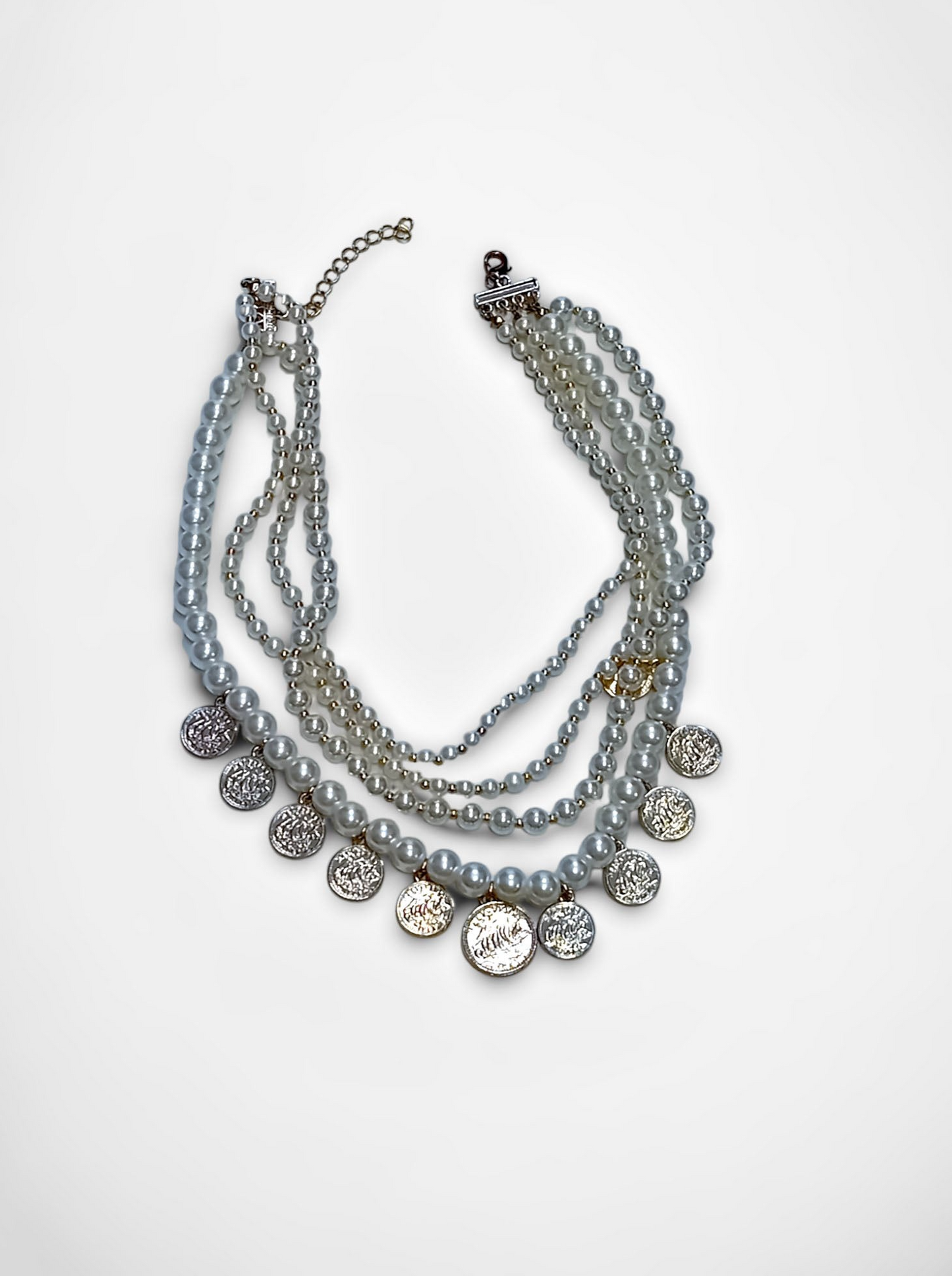 The Layered Pearl and Coin Necklace