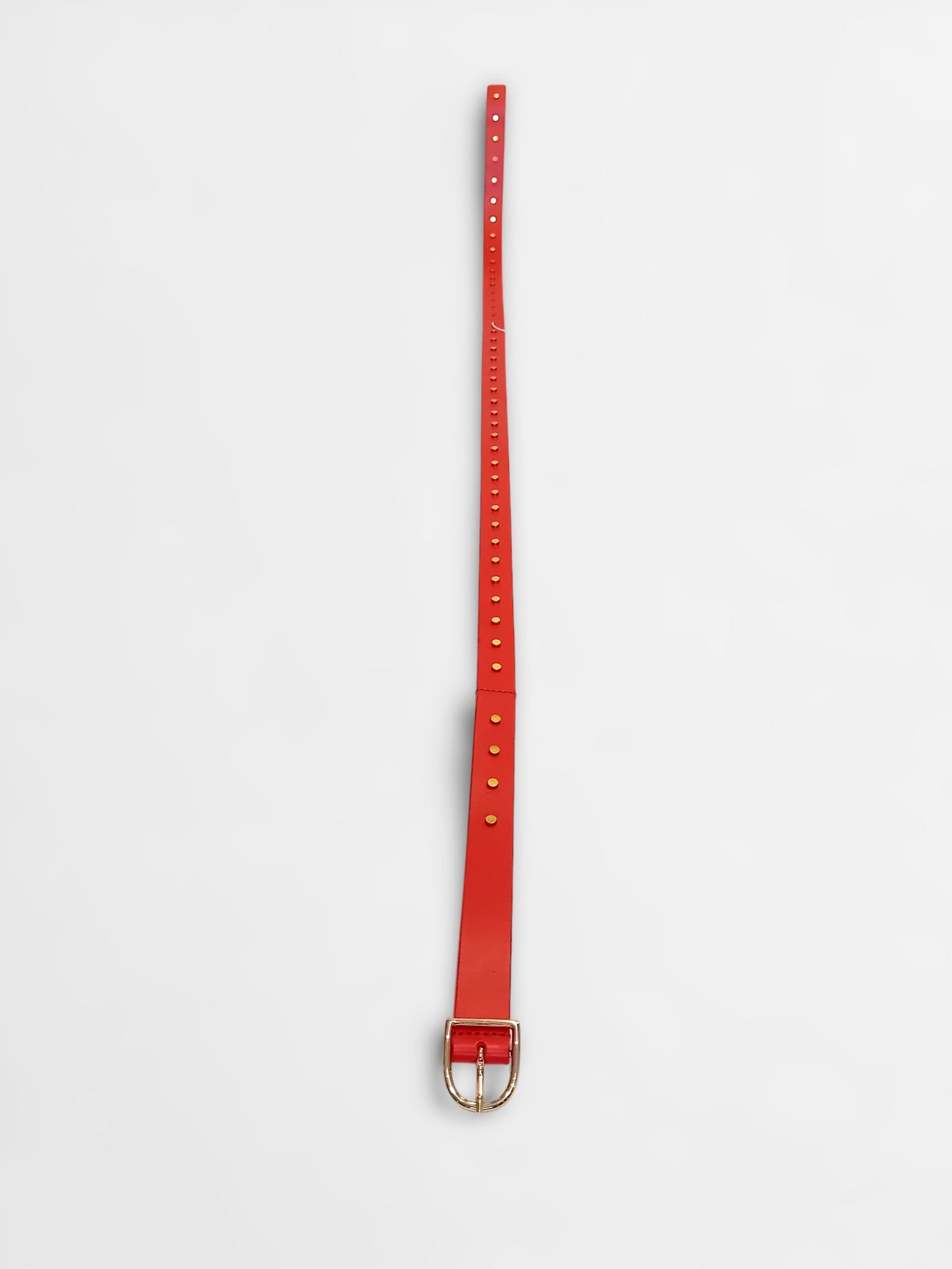 The Weekend MaxMara Red Leather Belt with Gold Studs - Size XL - 2.5cm
