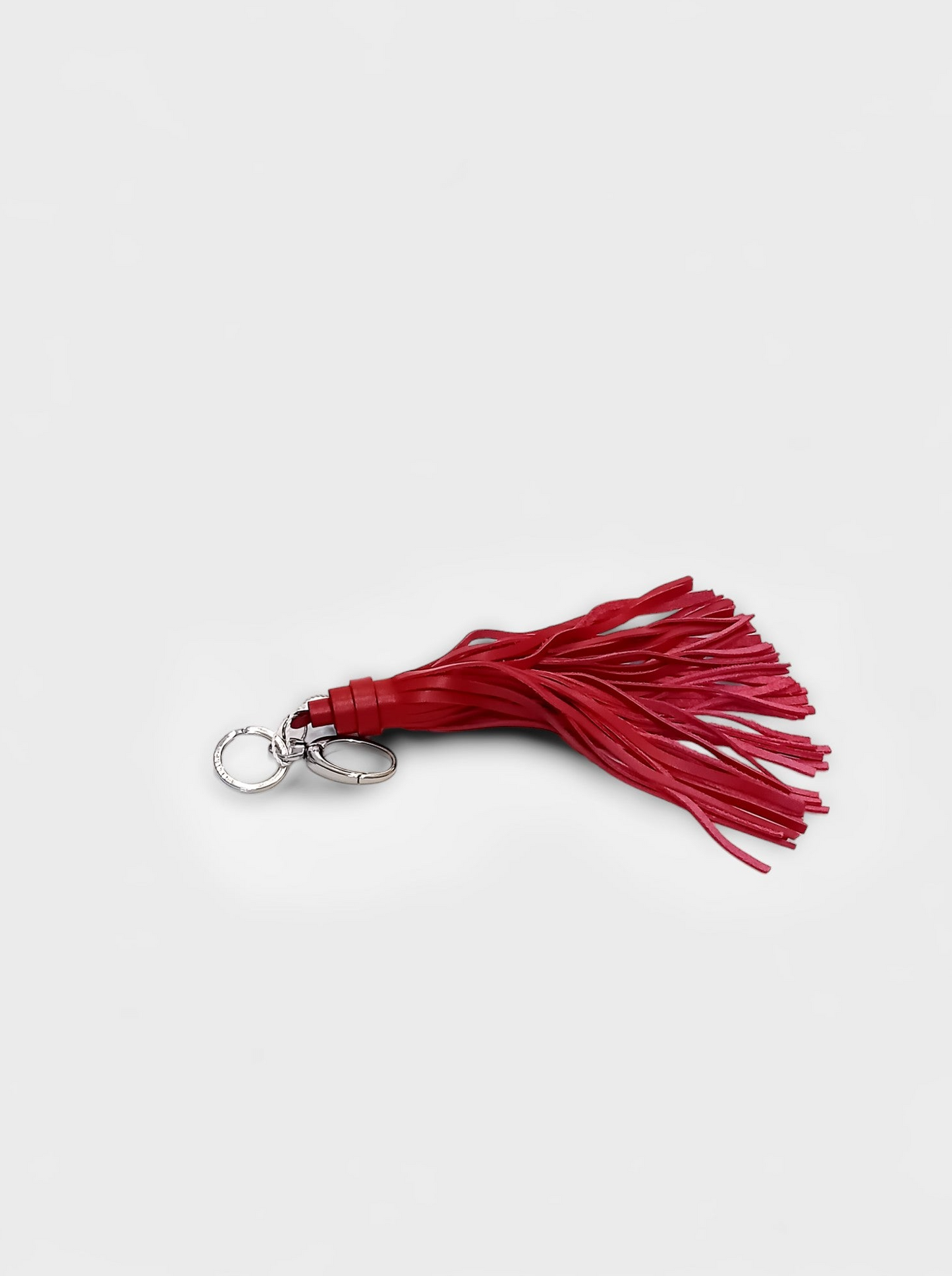 WEEKEND MaxMara Red Leather Tassel Keychain