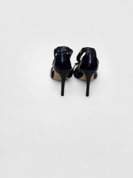 MaxMara Sleek Leather Strapped Stilettos - Size 37 - 10.5cm