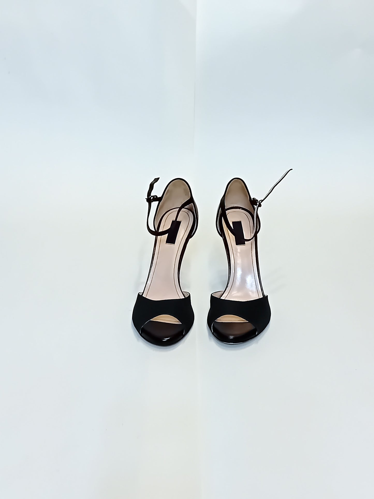 Vero Cuoio Black Open-Toe Ankle Strap Heels (Size 40) - 11cm