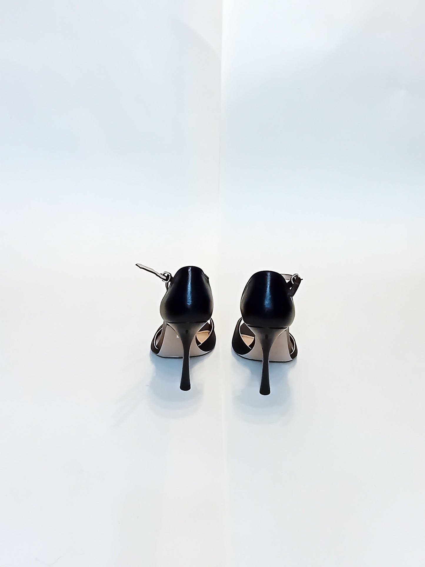 Vero Cuoio Black Open-Toe Ankle Strap Heels (Size 40) - 11cm