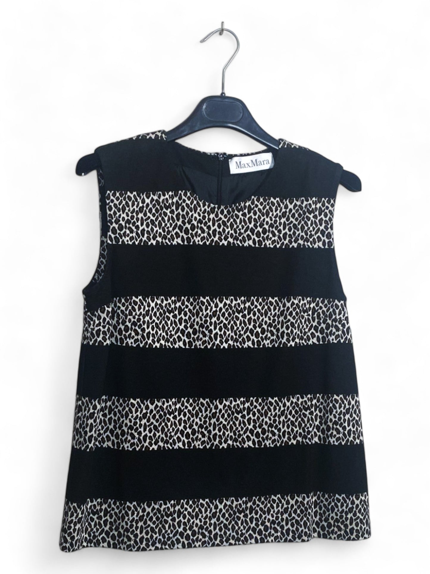 Max Mara Leopard Print Knit Top and Skirt Set - Size 44