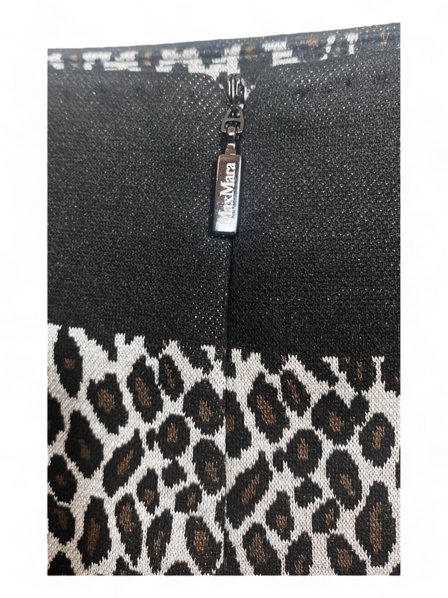 Max Mara Leopard Print Knit Top and Skirt Set - Size 44