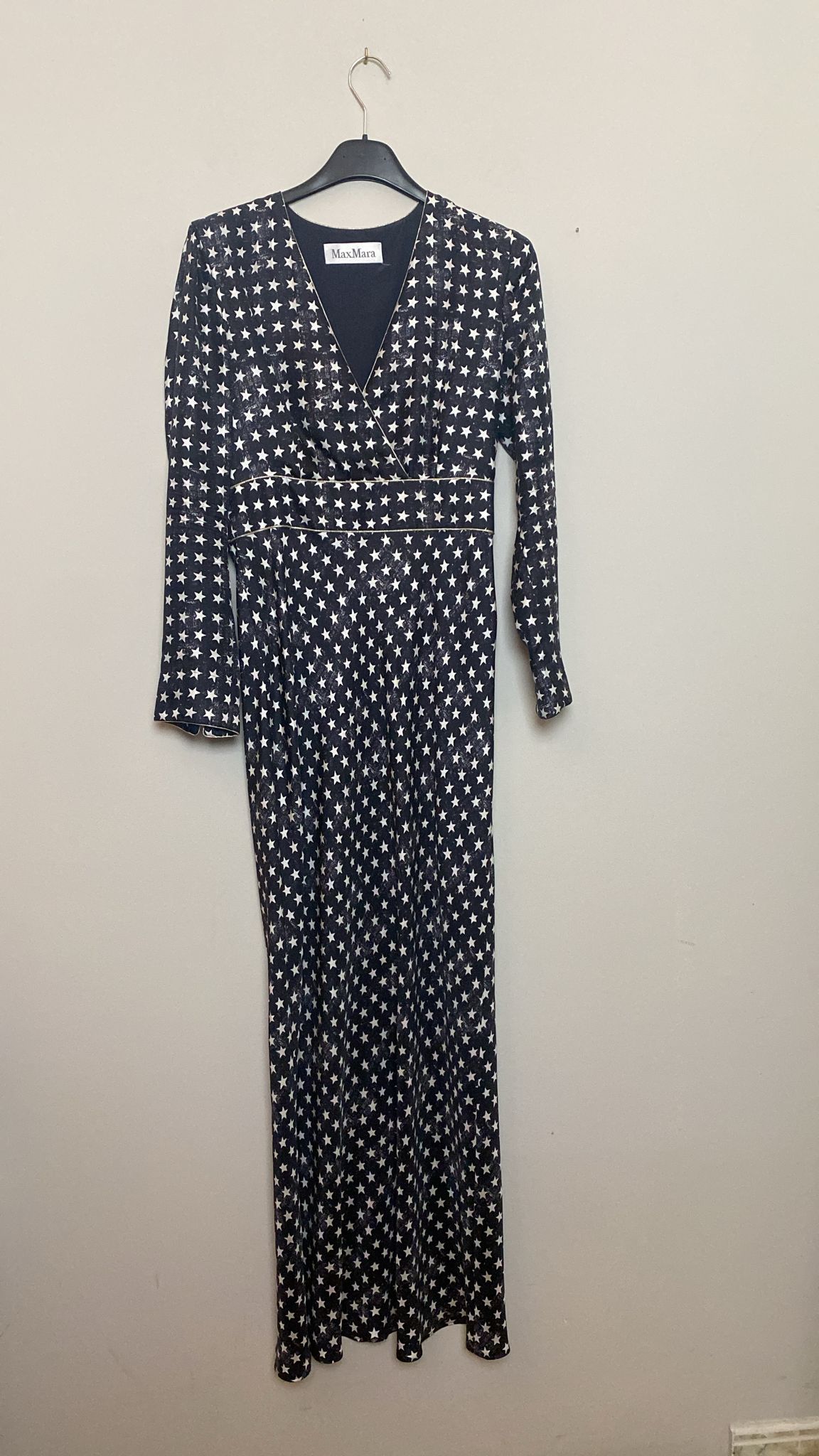 Sportmax 100% Silk Star-Print Dress - 150 cm Long - Size 44 IT