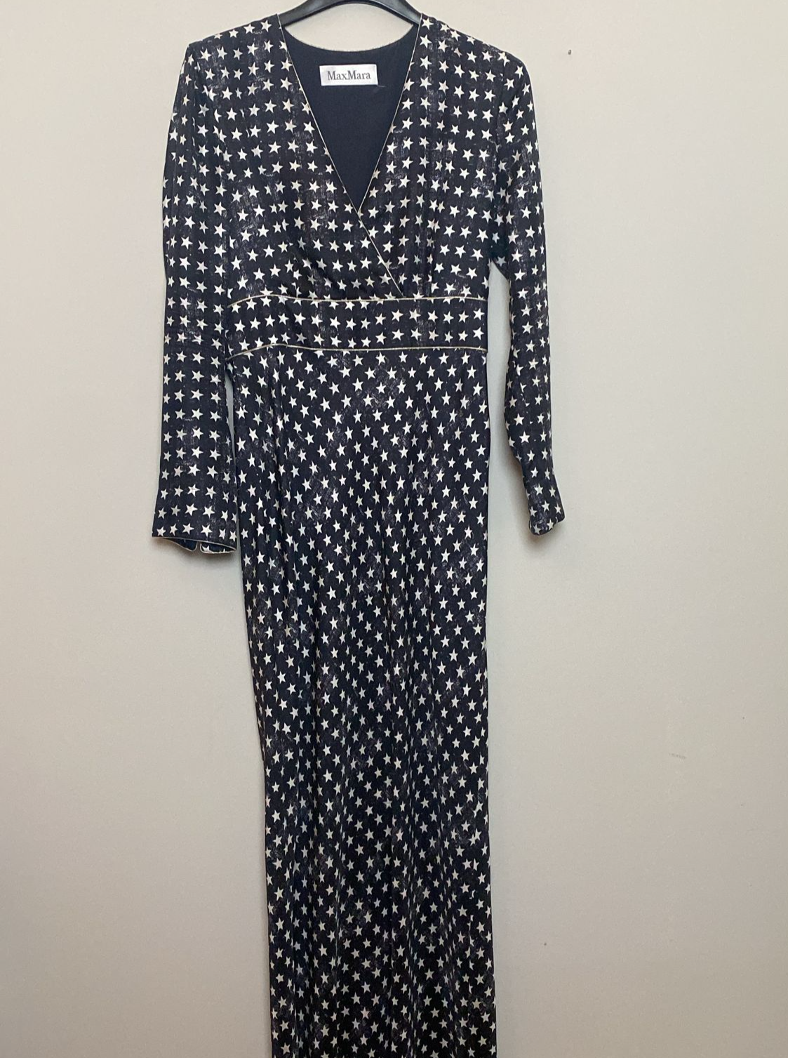 Sportmax 100% Silk Star-Print Dress - 150 cm Long - Size 44 IT