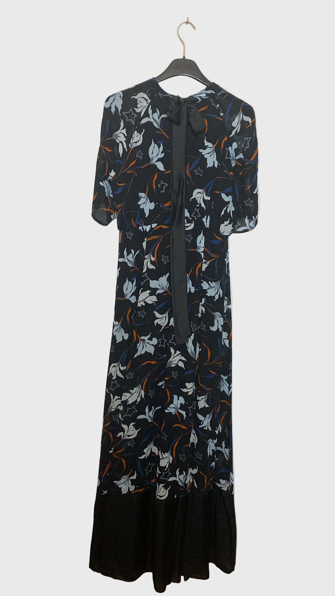 Sportmax 100% Viscose Floral Print Dress with Bow Detail - 150 cm Long - Size 44 IT
