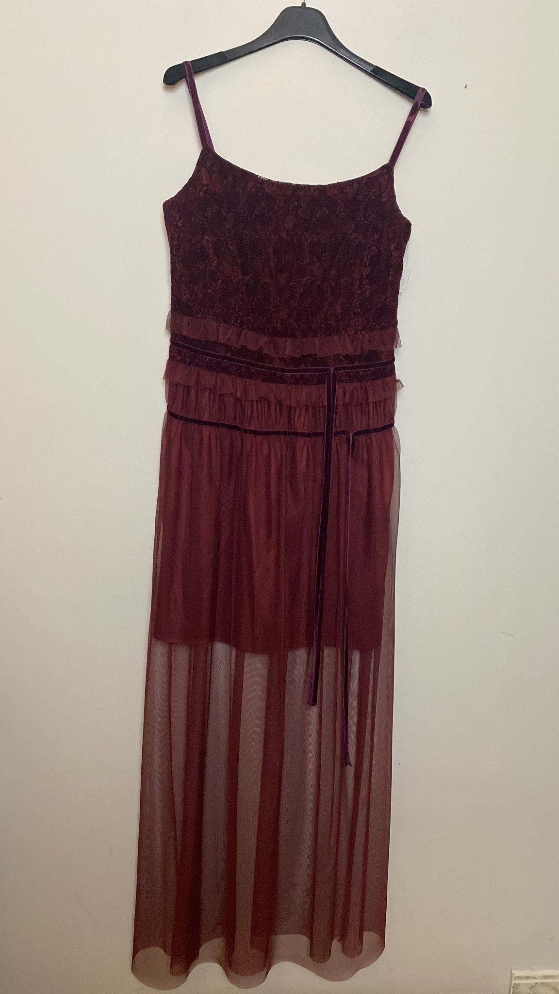 Sportmax 100% Viscose Burgundy Cocktail Dress - 160 cm Long - Size 44 IT