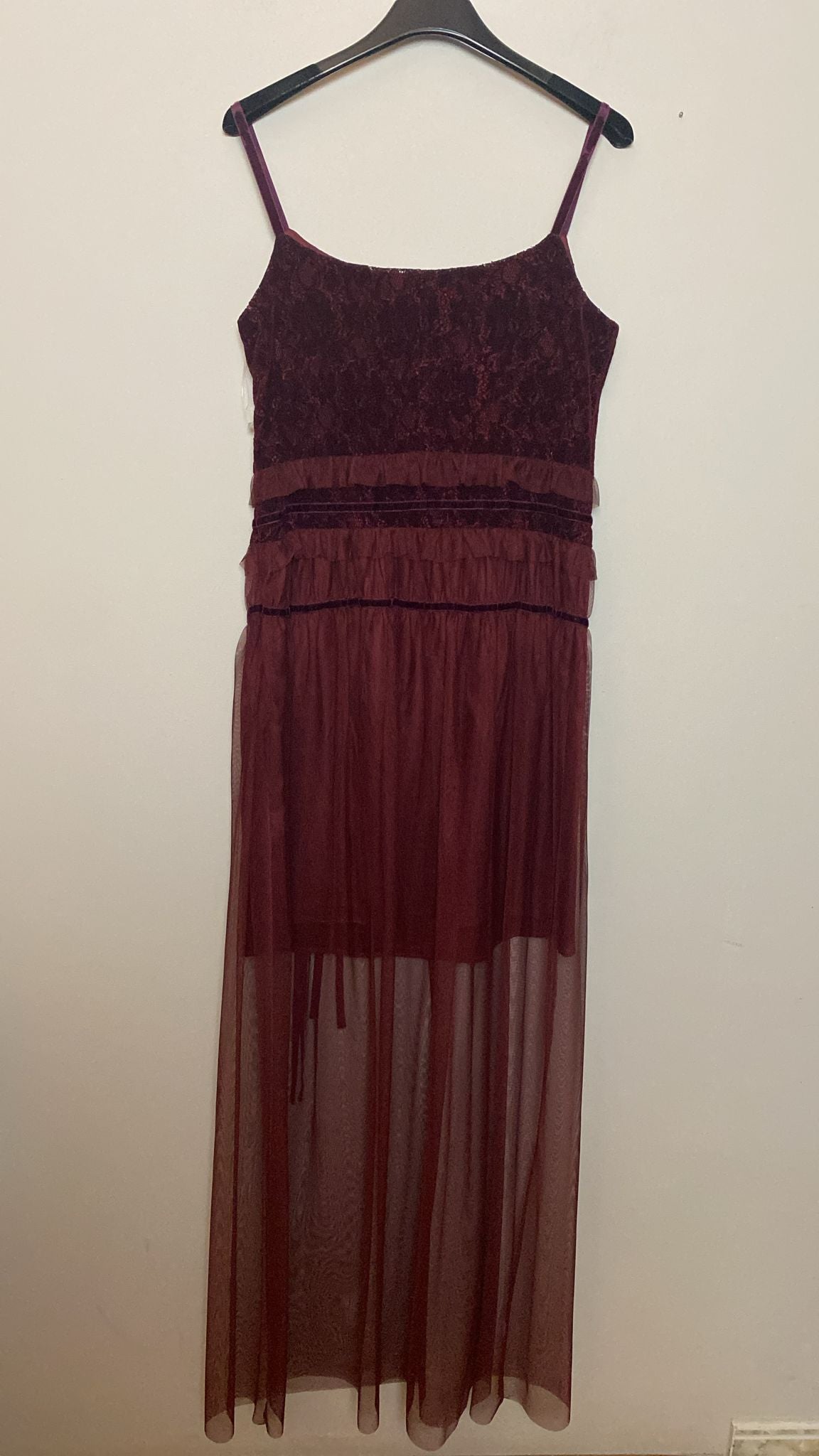 Sportmax 100% Viscose Burgundy Cocktail Dress - 160 cm Long - Size 44 IT