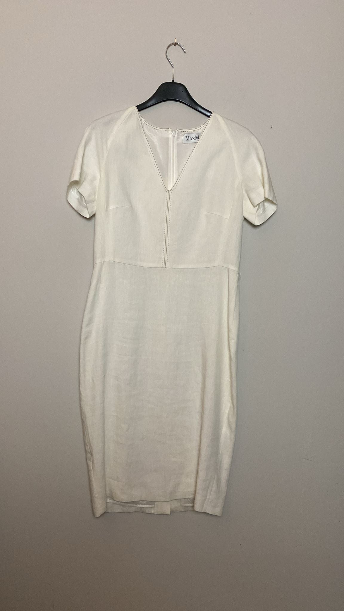 Max Mara 100% vászon fehér ruha - 110 cm hosszú - 42 IT méret