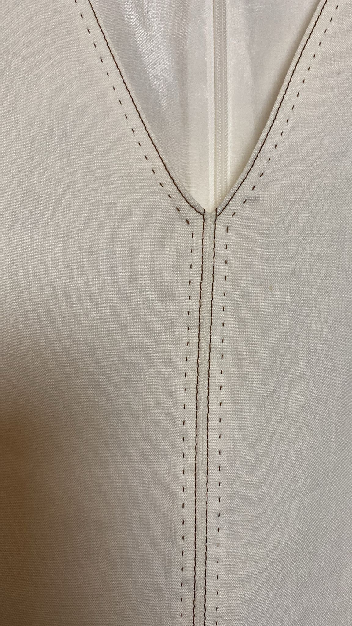 Max Mara 100% vászon fehér ruha - 110 cm hosszú - 42 IT méret