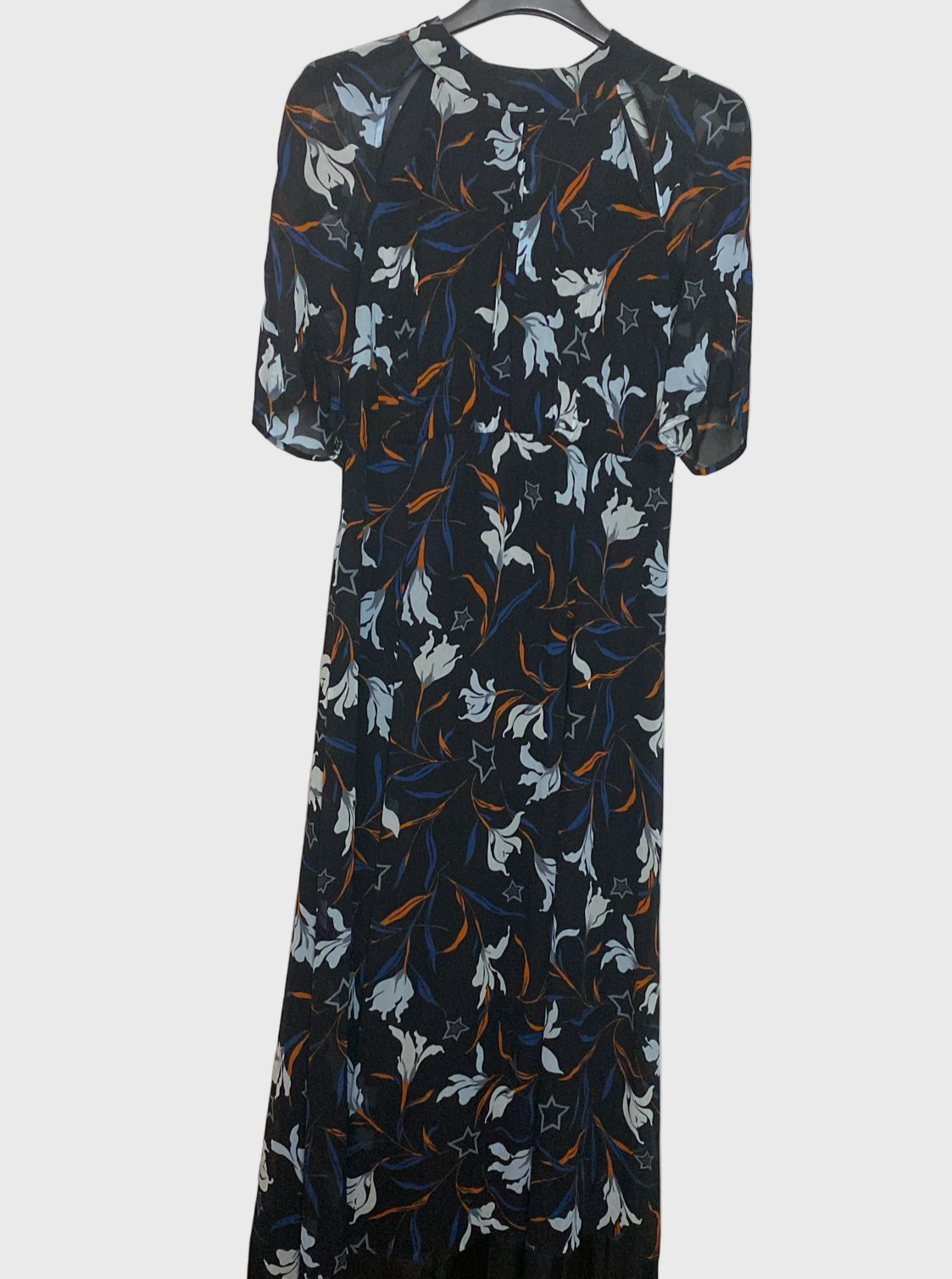 Sportmax 100% Viscose Floral Print Dress with Bow Detail - 150 cm Long - Size 44 IT