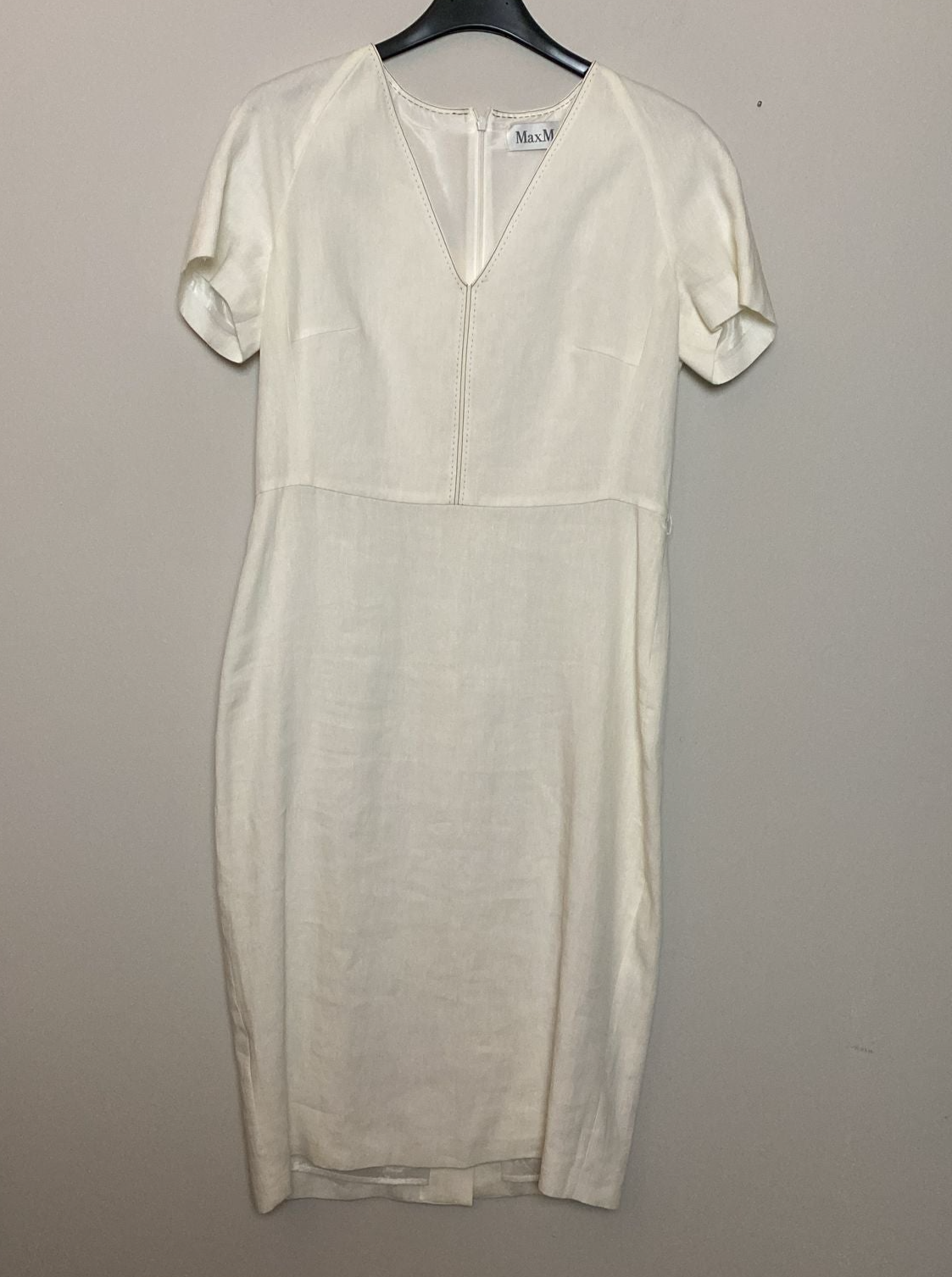 Max Mara 100% vászon fehér ruha - 110 cm hosszú - 42 IT méret
