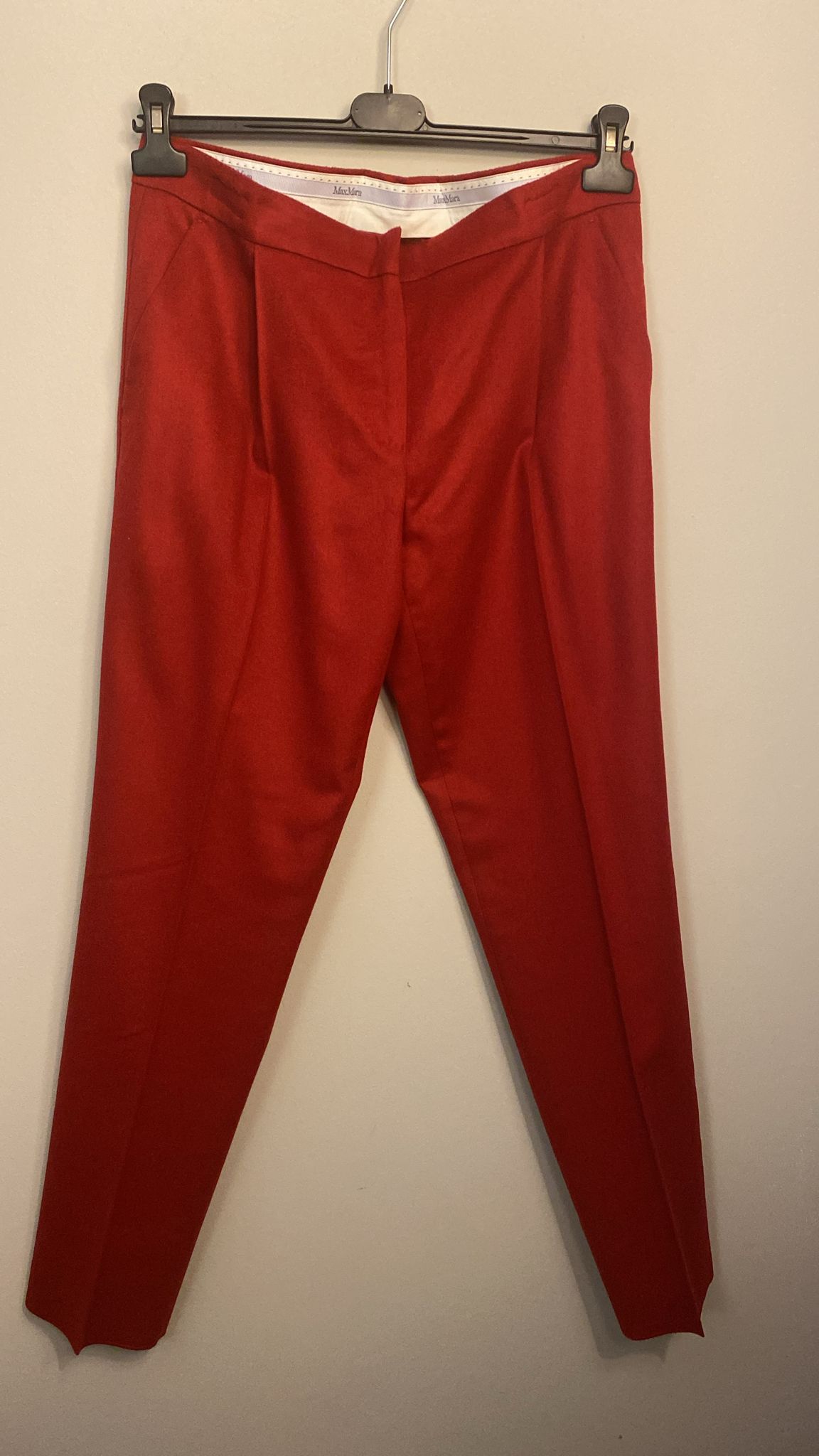 Wine-colored Cashmere Pants - IT Size 48
