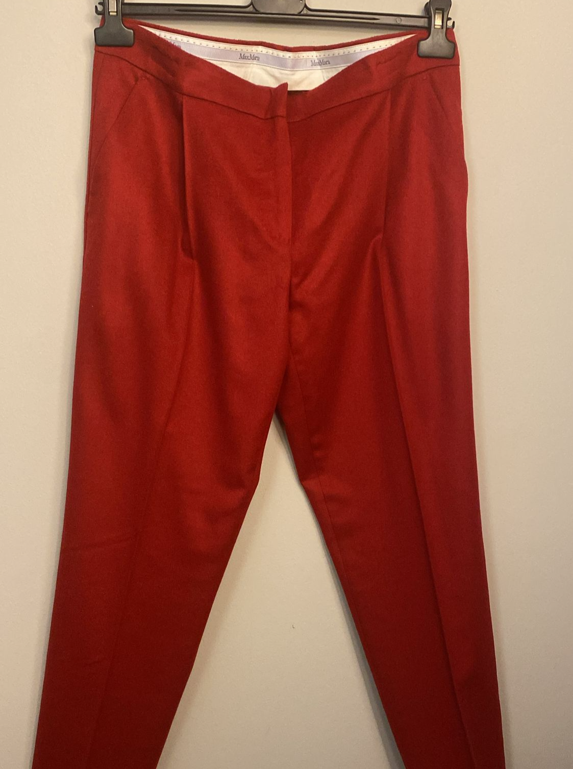 Wine-colored Cashmere Pants - IT Size 48
