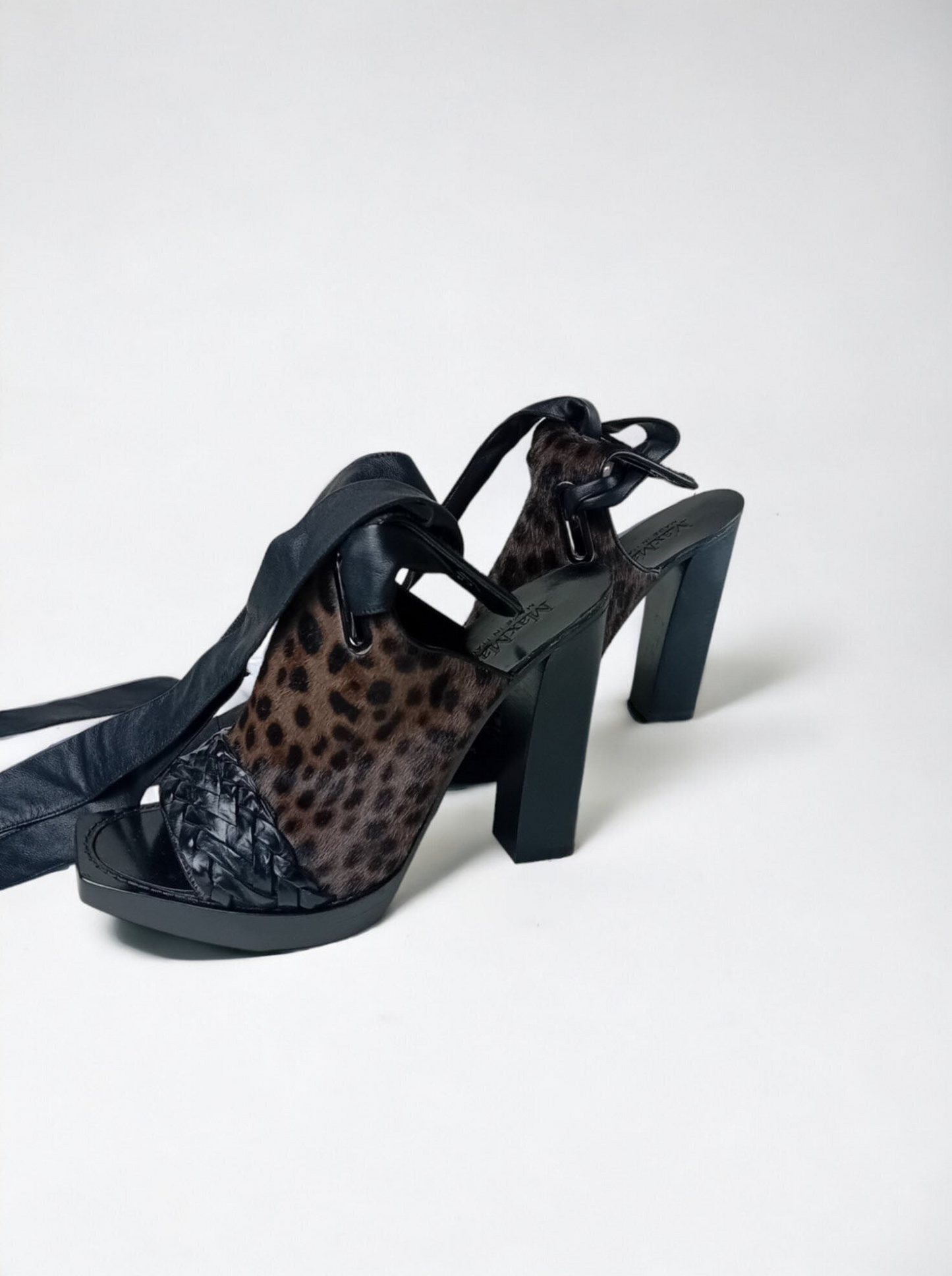 MaxMara Leopard Pony Hair Heel Sandals - Size 37 - 12cm - Platform 2cm