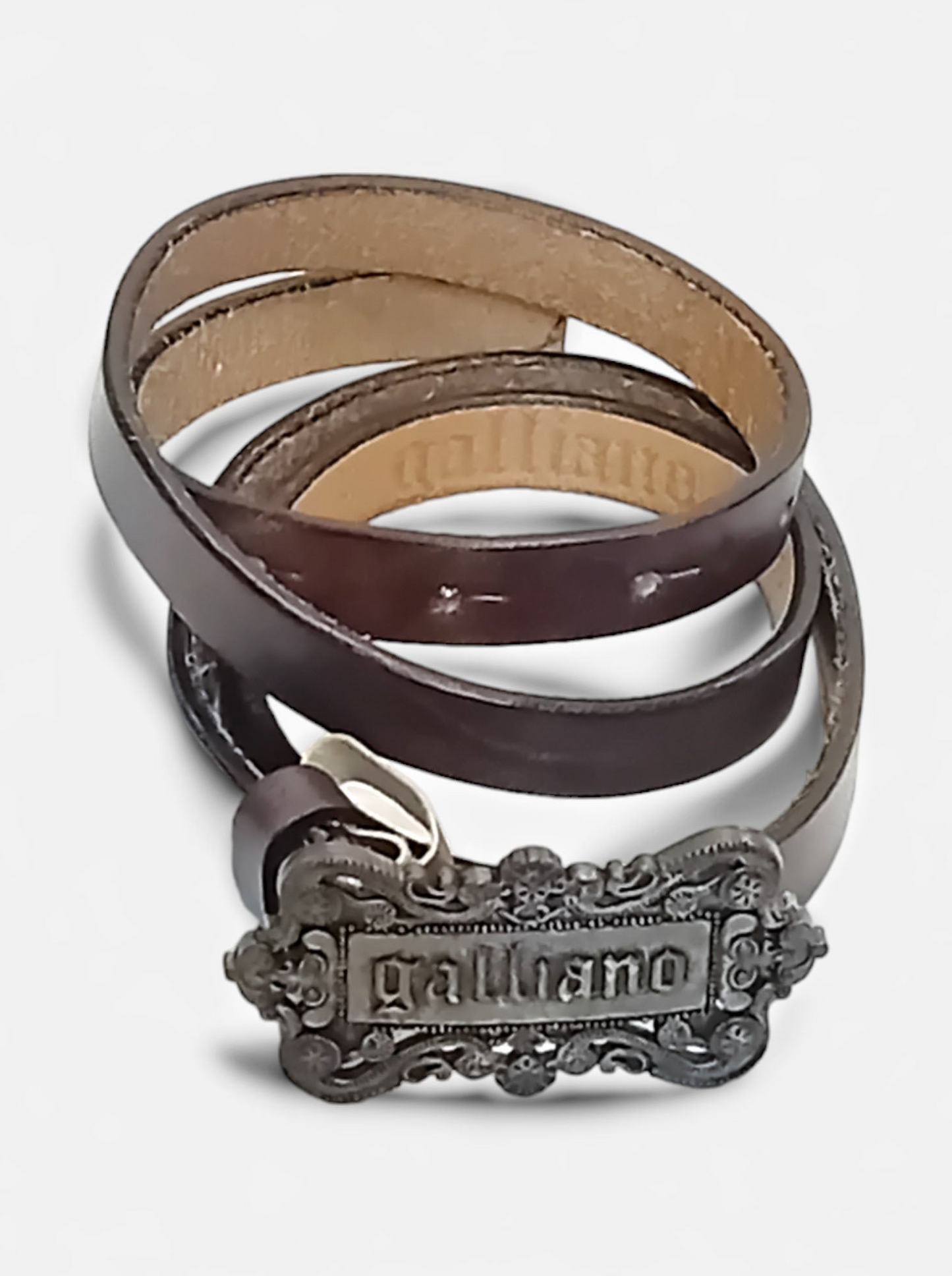 Кожаный ремень Gohn Galliano, размер 85, длина 1,5 см.